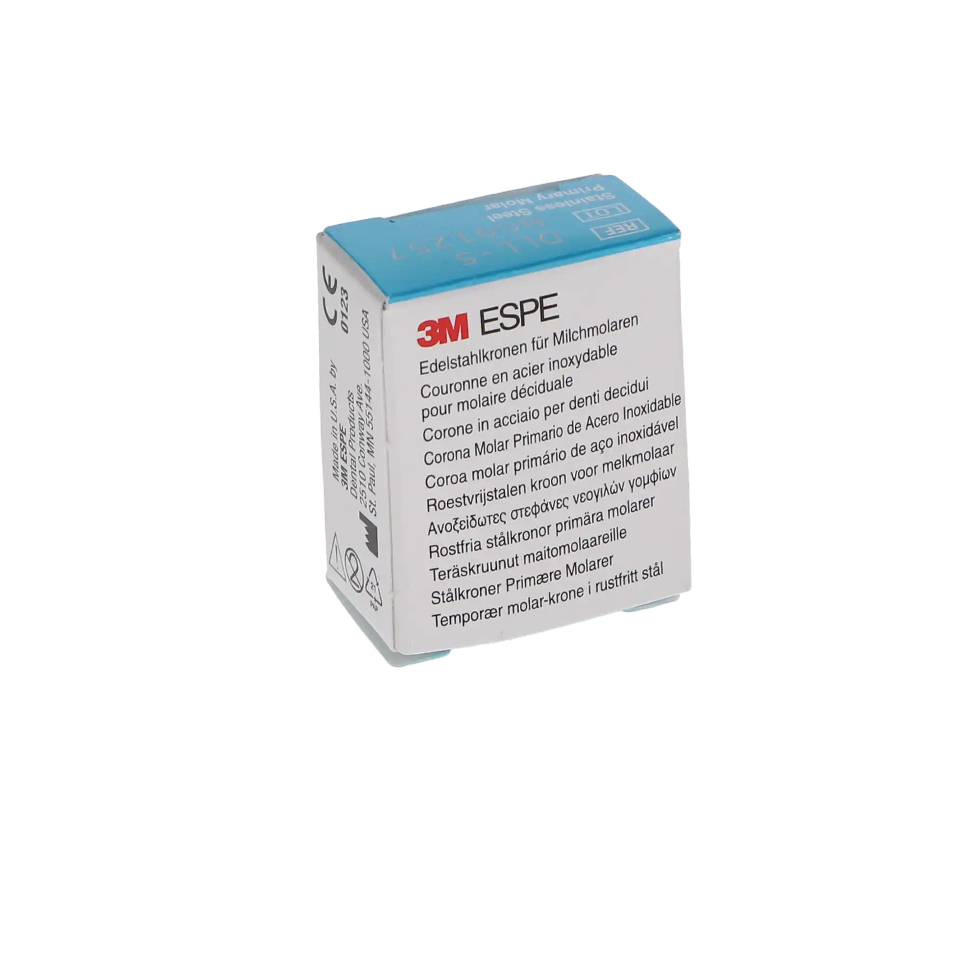 3M ESPE Stainless Steel Primary Molar Crown, First Primary Molar, Lower Left, Size DLL5, 5/Box, D-LL-5 thumbnail 4
