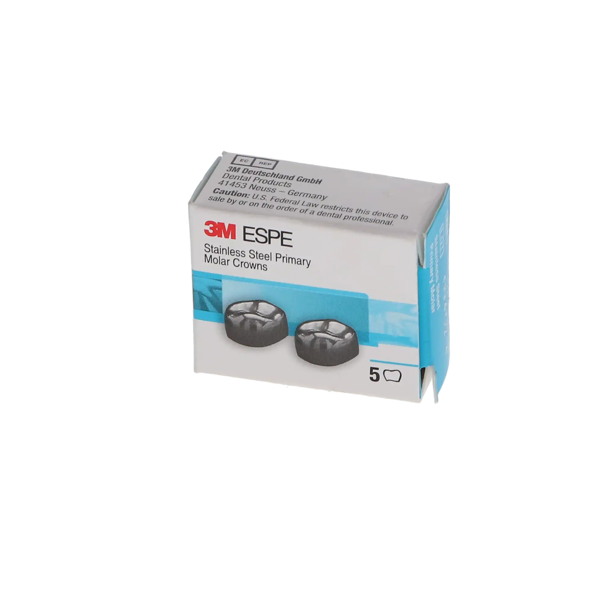 3M ESPE Stainless Steel Primary Molar Crown, First Primary Molar, Lower Right, Size DLR2, 5/Box, D-LR-2 thumbnail 5