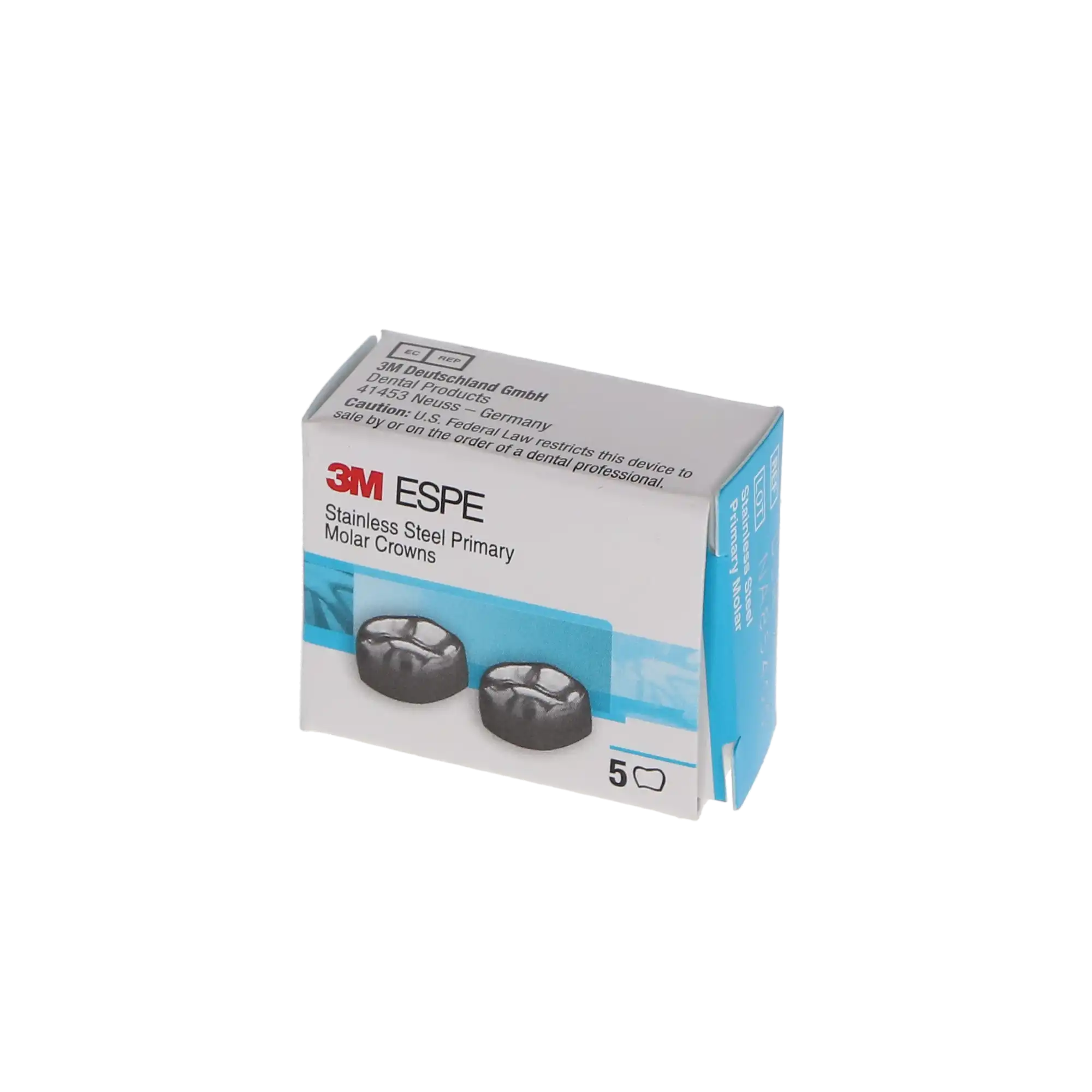 3M ESPE Stainless Steel Primary Molar Crown, DLR4, Lower Right First Primary Molar, Size 4, 5/Box, D-LR-4 thumbnail 4