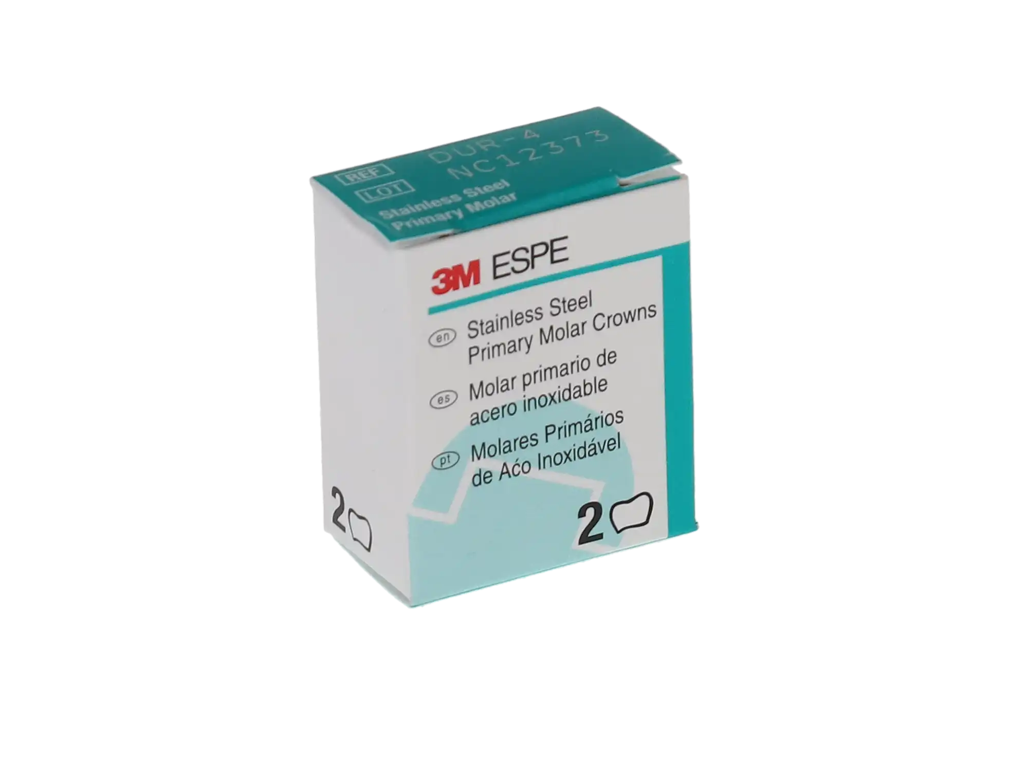 3M ESPE Stainless Steel Primary Molar Crown, First Primary Molar, Upper Right, Size DUR4, 5/Box, D-UR-4 thumbnail 4