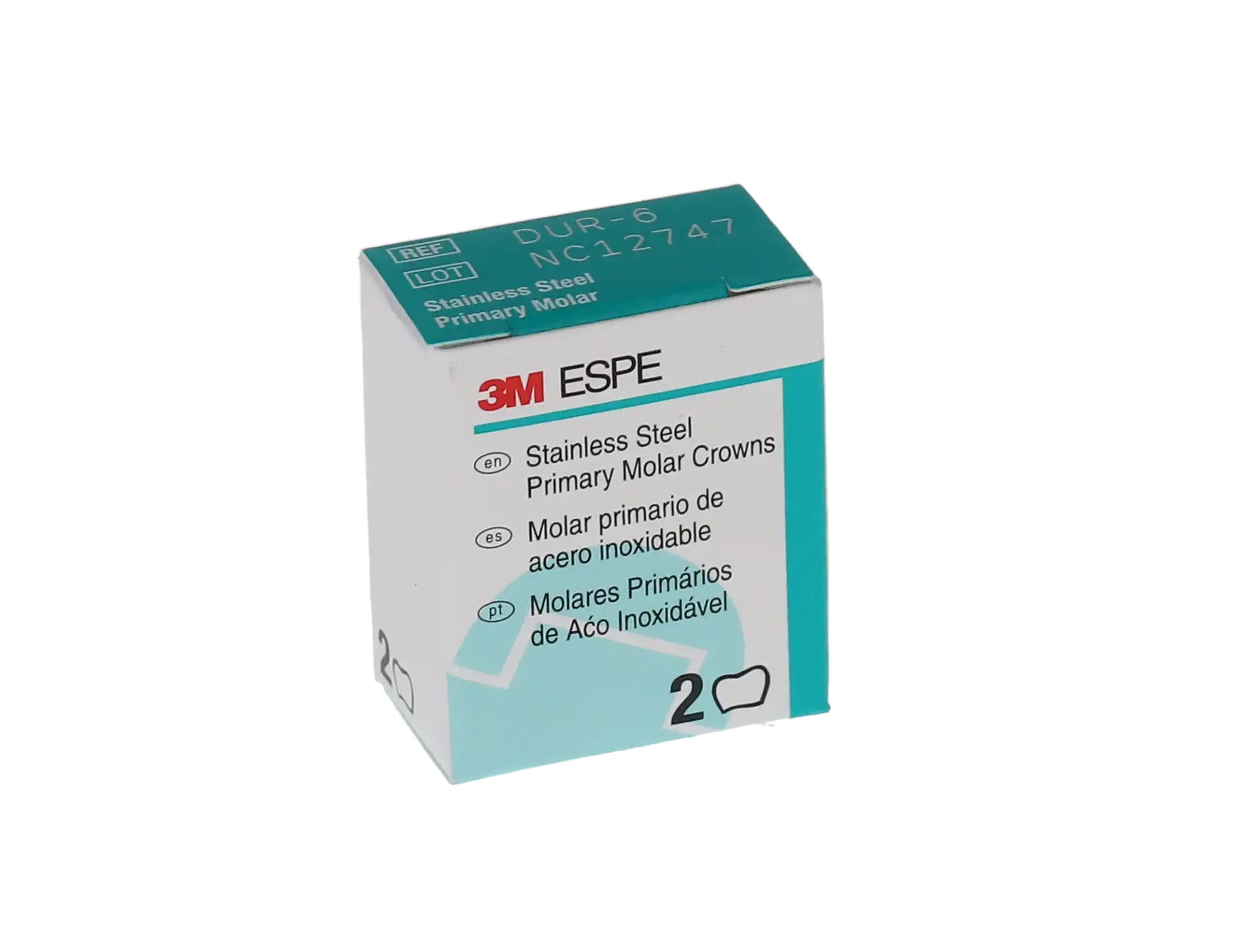 3M ESPE Stainless Steel Primary Molar Crown, First Primary Molar, Upper Right, Size DUR6, 5/Box, D-UR-6 thumbnail 5