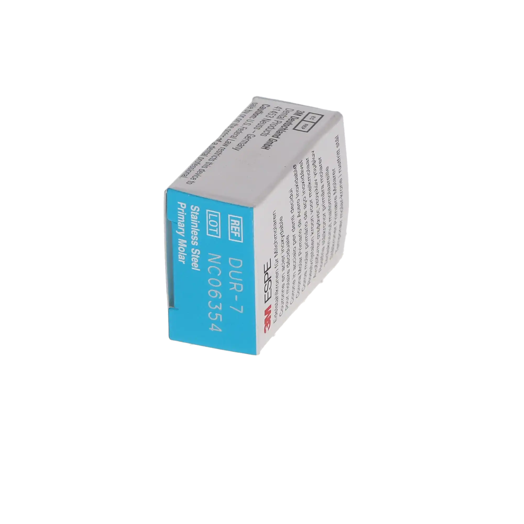 3M ESPE Stainless Steel Primary Molar Crown, First Primary Molar, Upper Right, Size DUR7, 5/Box, D-UR-7 thumbnail 5