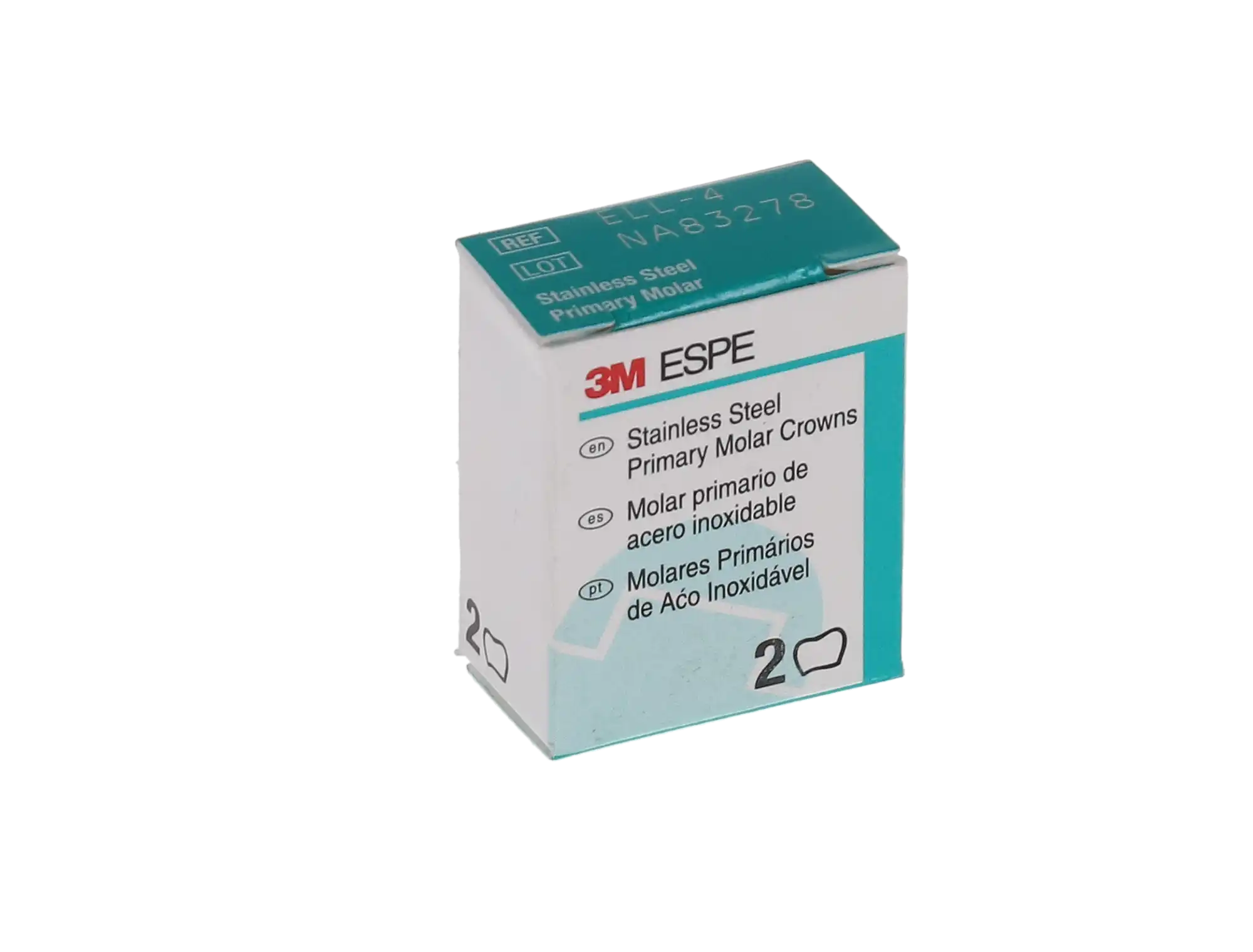 3M ESPE Stainless Steel Primary Molar Crown, Size ELL4, Lower Left Second Primary Molar, 5/Box, E-LL-4 thumbnail 6