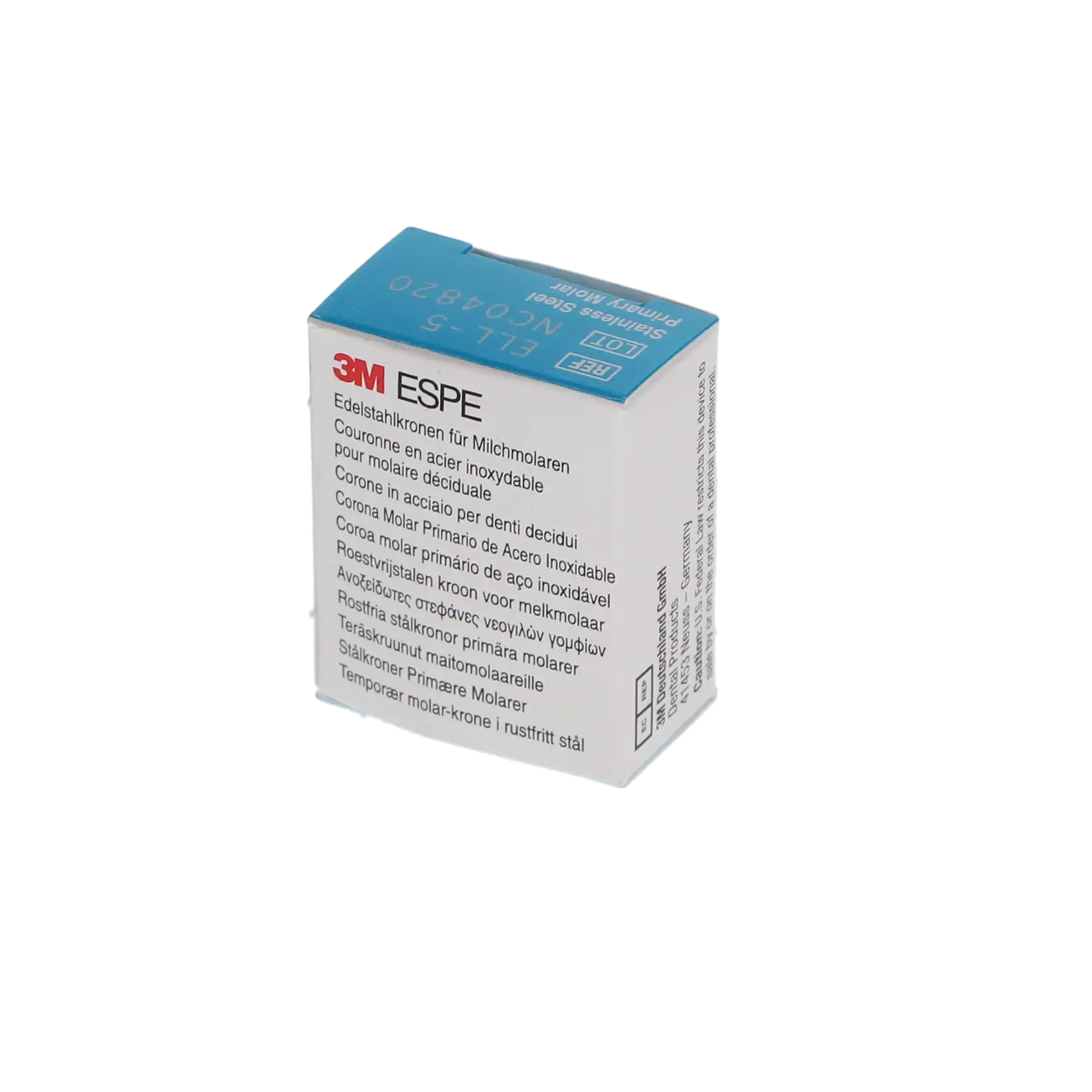 3M ESPE Stainless Steel Primary Molar Crown, Size ELL5, Lower Left Second Primary Molar, 5/Box, E-LL-5 thumbnail 6