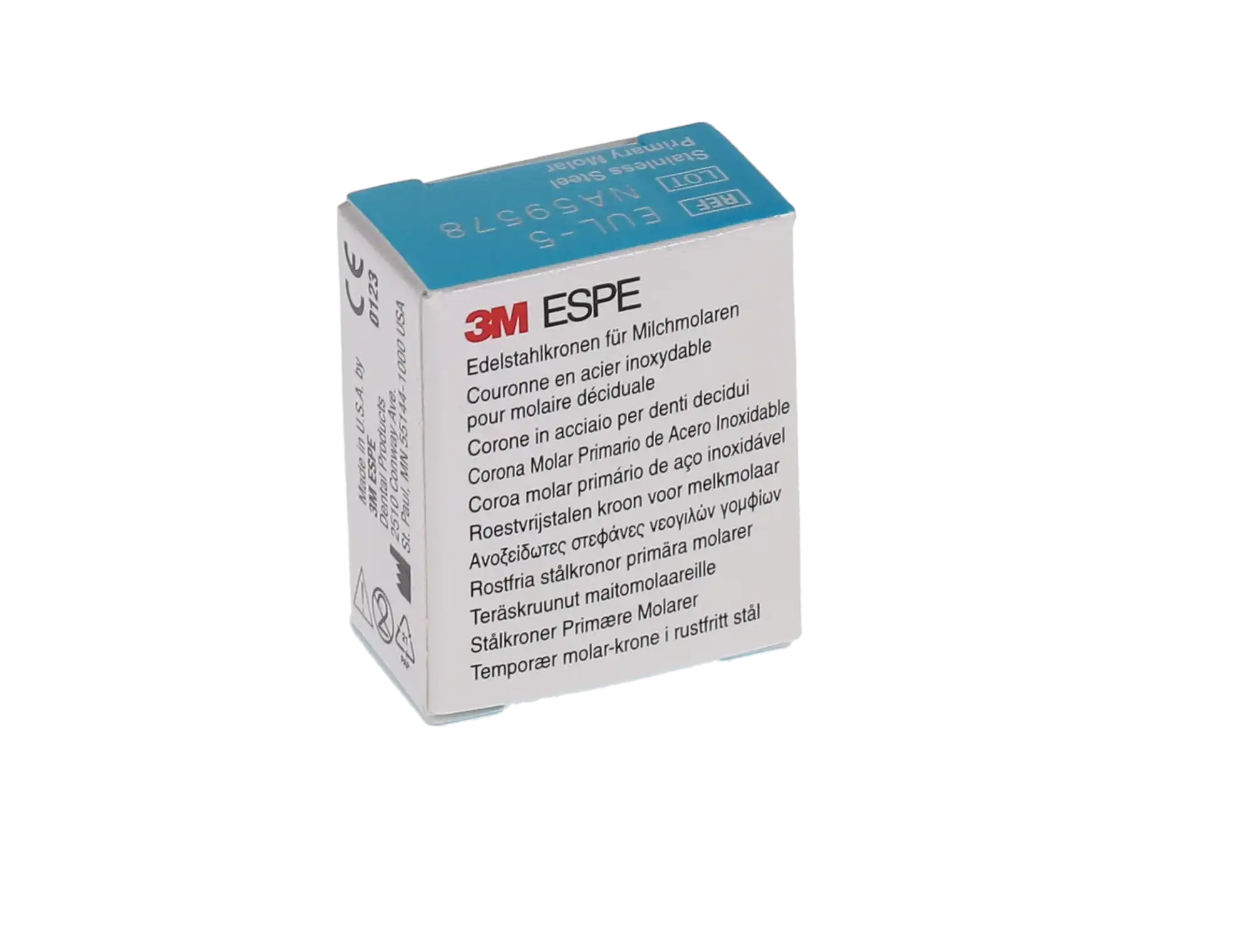 3M ESPE Stainless Steel Primary Molar Crown, Size EUL5, Upper Left Second Primary Molar, 5/Box, E-UL-5 thumbnail 4