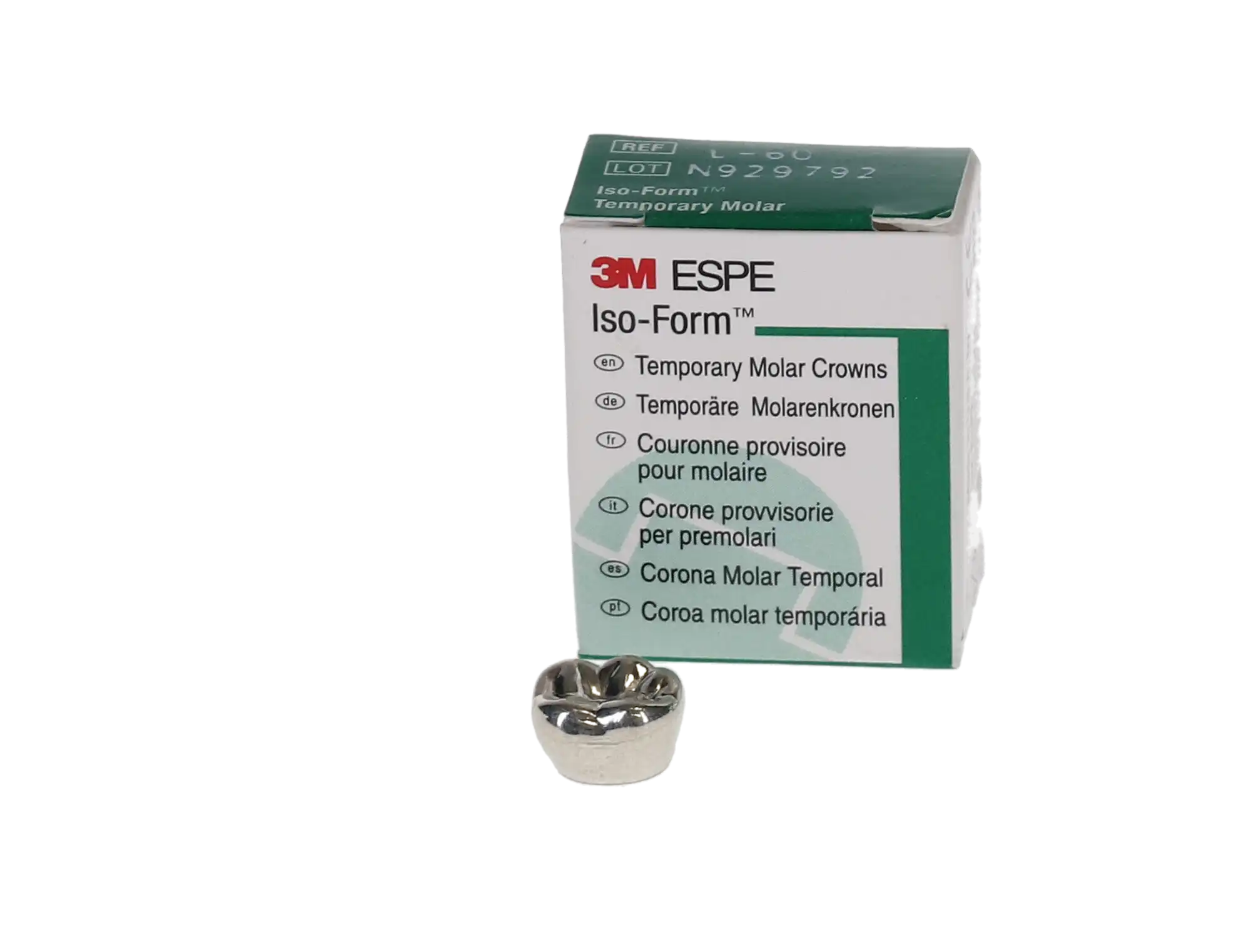 3M Iso-Form Temporary Tin-Silver Molar Crowns, Lower Right First Molar, Size L60, 5/Box, L60 thumbnail 5