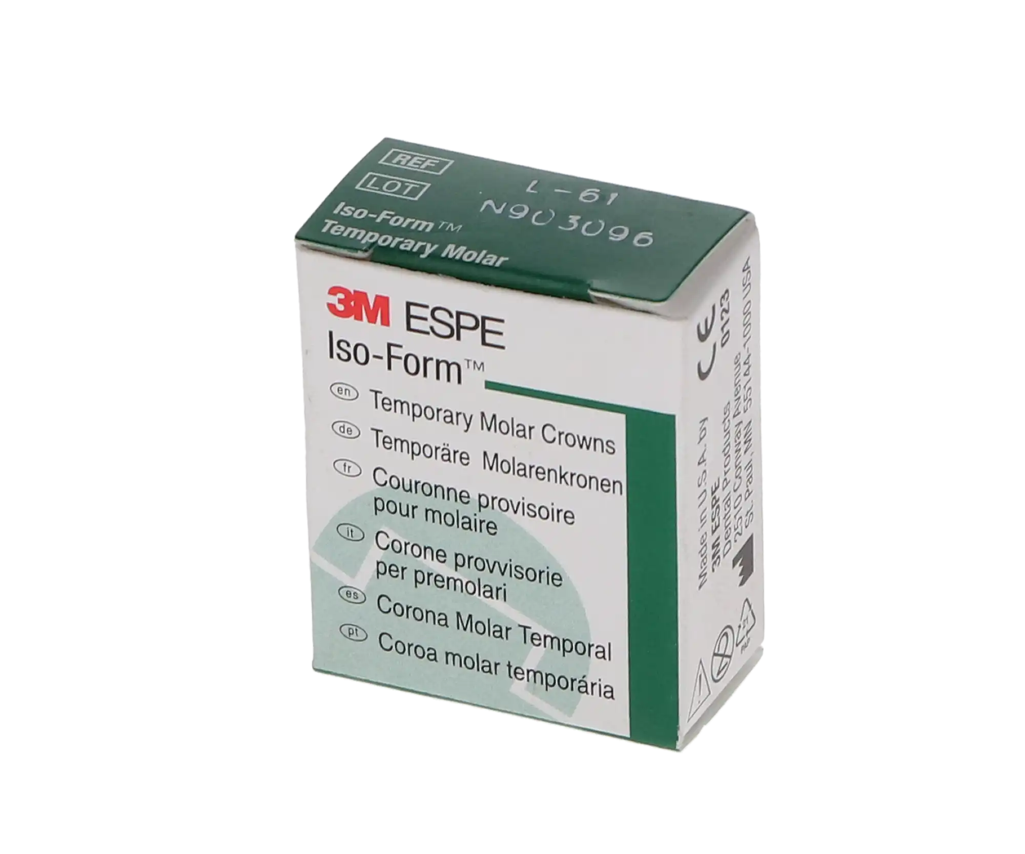 3M Iso-Form Temporary Tin-Silver Molar Crown, Lower Left First Molar, Size L61, 5/Box, L61 thumbnail 4