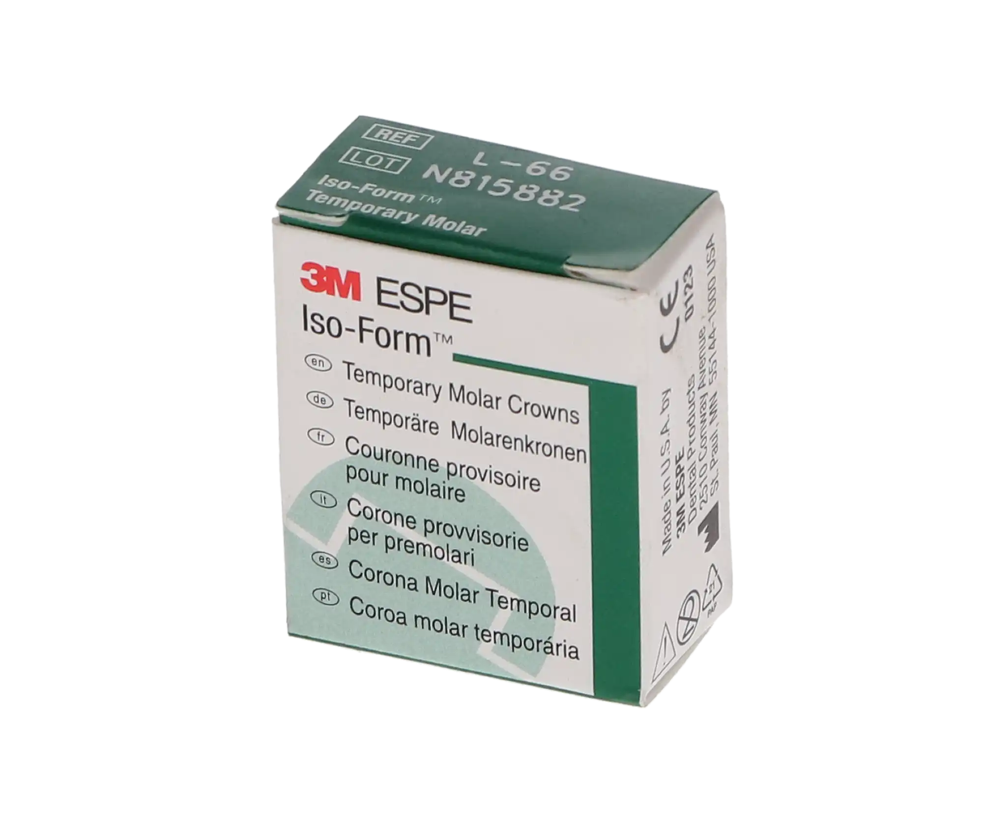 3M Iso-Form Temporary Tin-Silver Molar Crowns, Lower Right First Molar, Size L66, 5/Box, L66 thumbnail 5