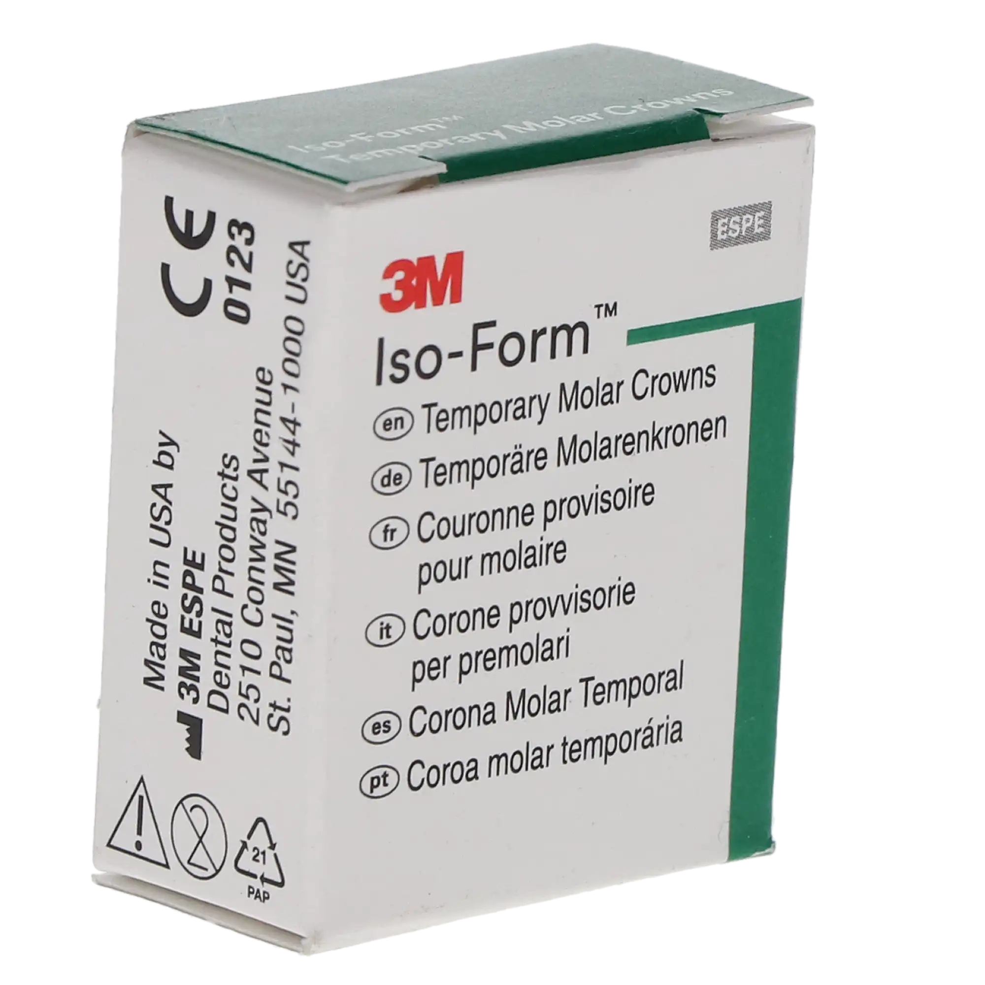 3M Iso-Form Temporary Tin-Silver Molar Crowns, Lower Right Second Molar, Size L74, 5/Box thumbnail 4