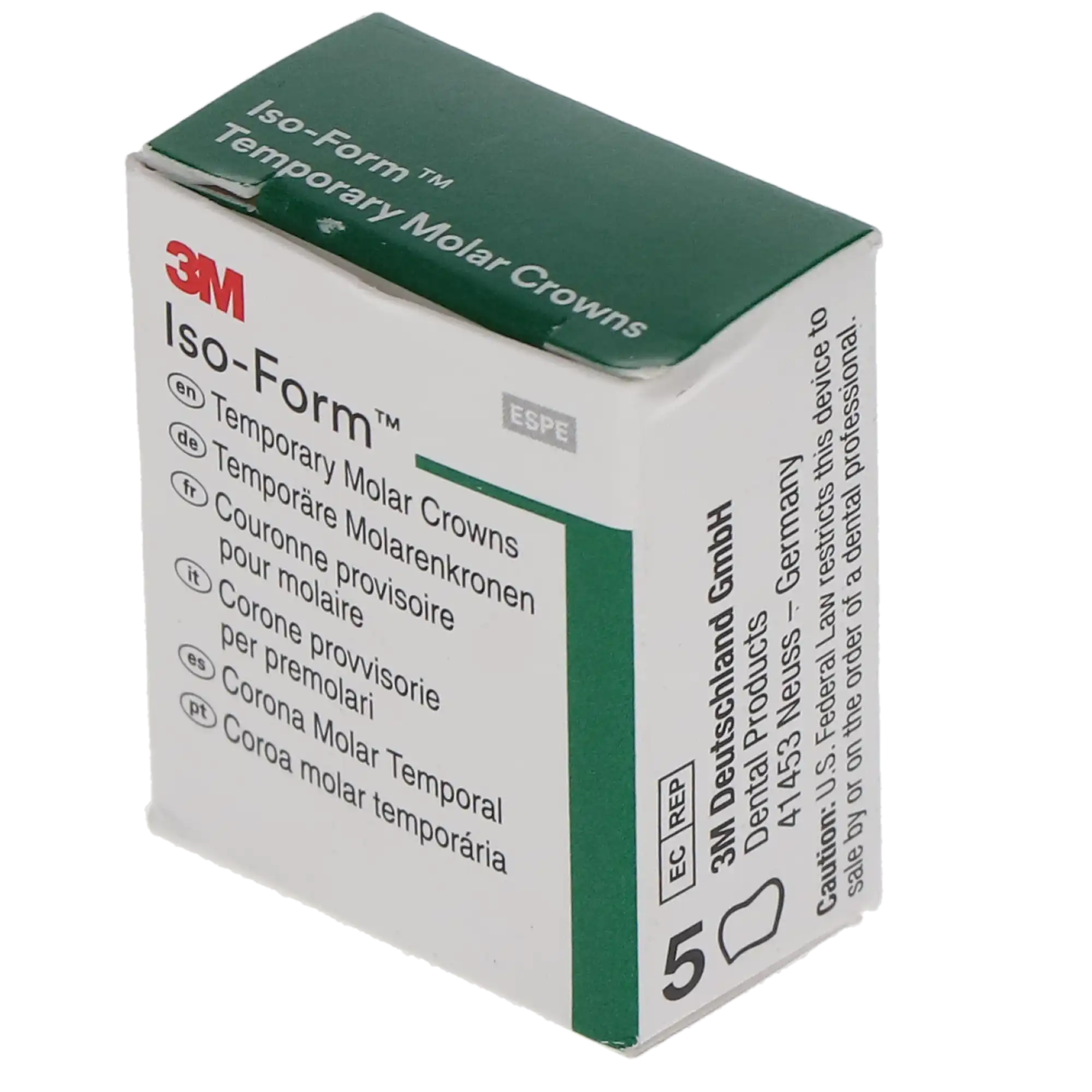 3M Iso-Form Temporary Tin-Silver Molar Crowns, Lower Right Second Molar, Size L76, 5/Box, L76 thumbnail 3