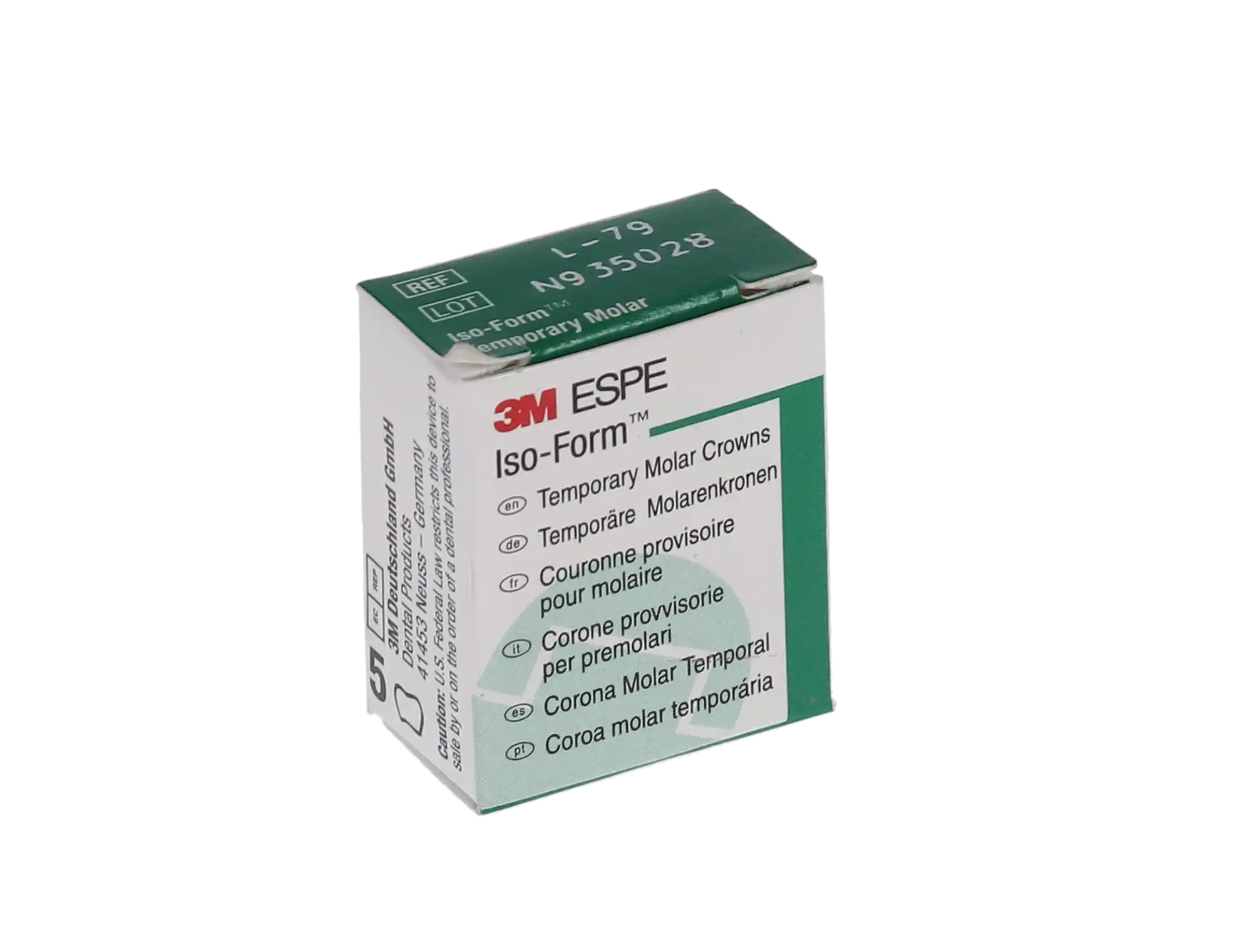 3M Iso-Form Temporary Tin-Silver Molar Crowns, Lower Left Second Molar, Size L79, 5/Box, L79 thumbnail 4