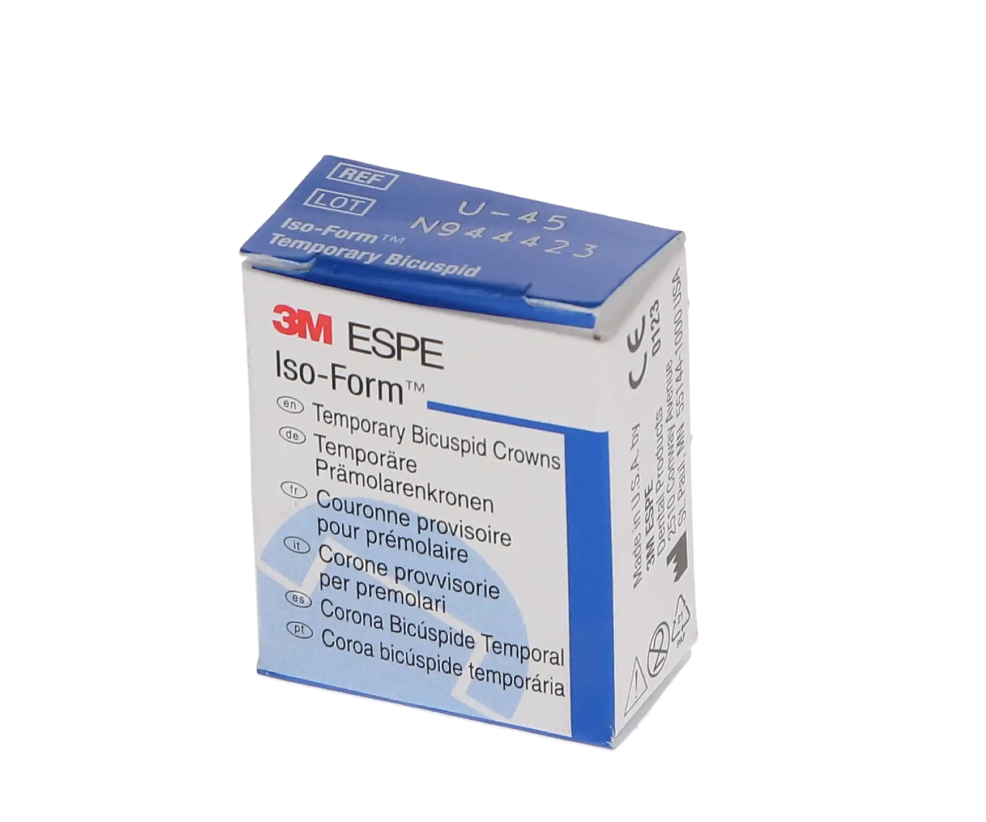 3M Iso-Form Temporary Tin-Silver Crown, First Bicuspid, Upper Left, Size U45, 5/Box, U45 thumbnail 5