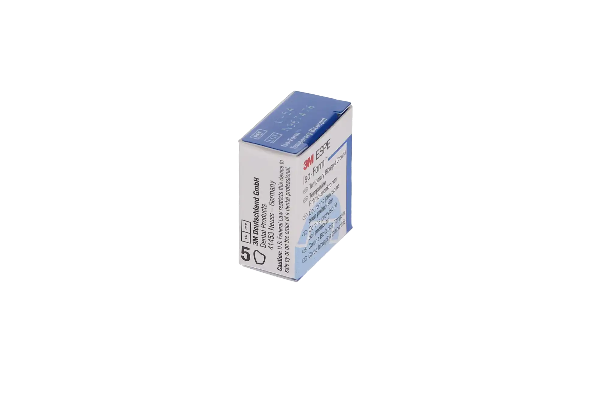 3M Iso-Form Temporary Tin-Silver Crown, Second Bicuspid, Upper Right, Size U54, 5/Box, U54 thumbnail 6