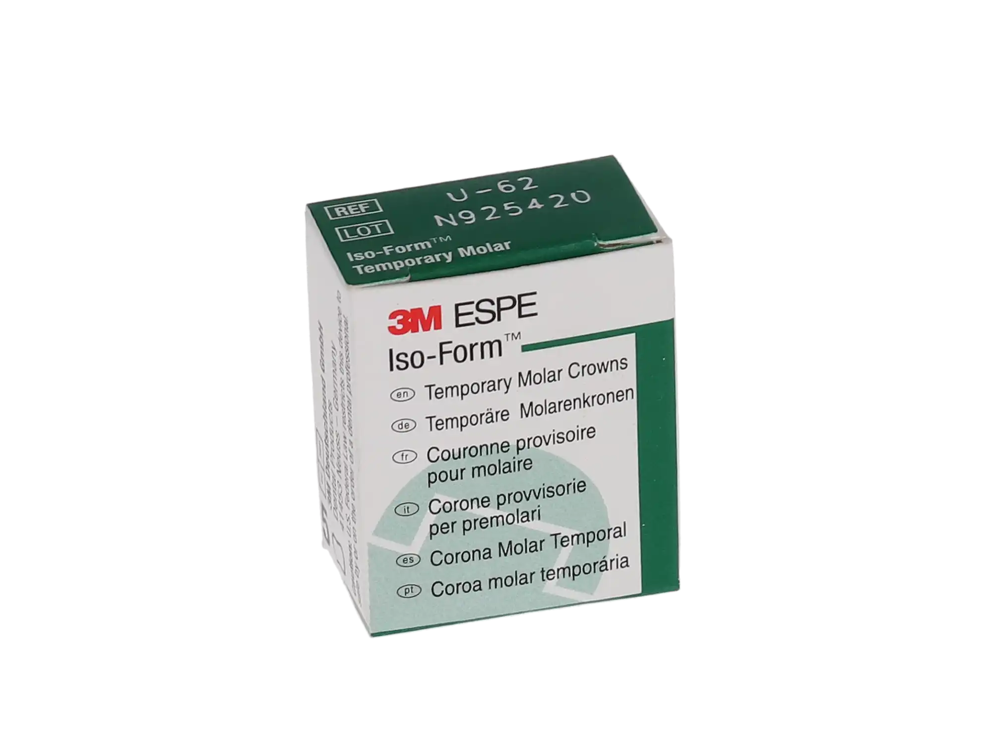 3M Iso-Form Temporary Tin-Silver Molar Crown, Upper Right First Molar, Size U62, 5/Box, U62 thumbnail 5