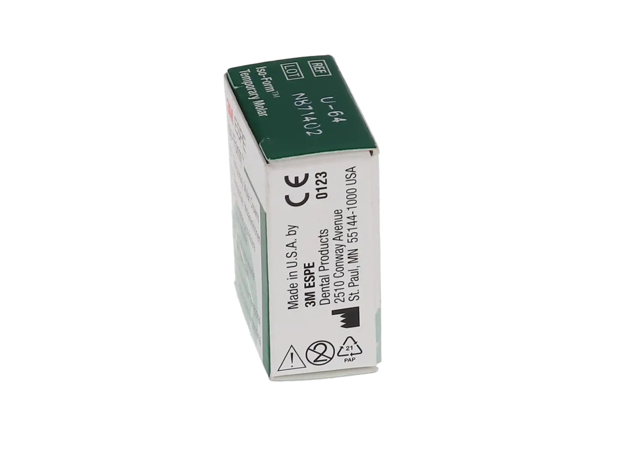 3M Iso-Form Temporary Tin-Silver Molar Crowns, Upper Right First Molar, Size U64, 5/Box, U64 thumbnail 6