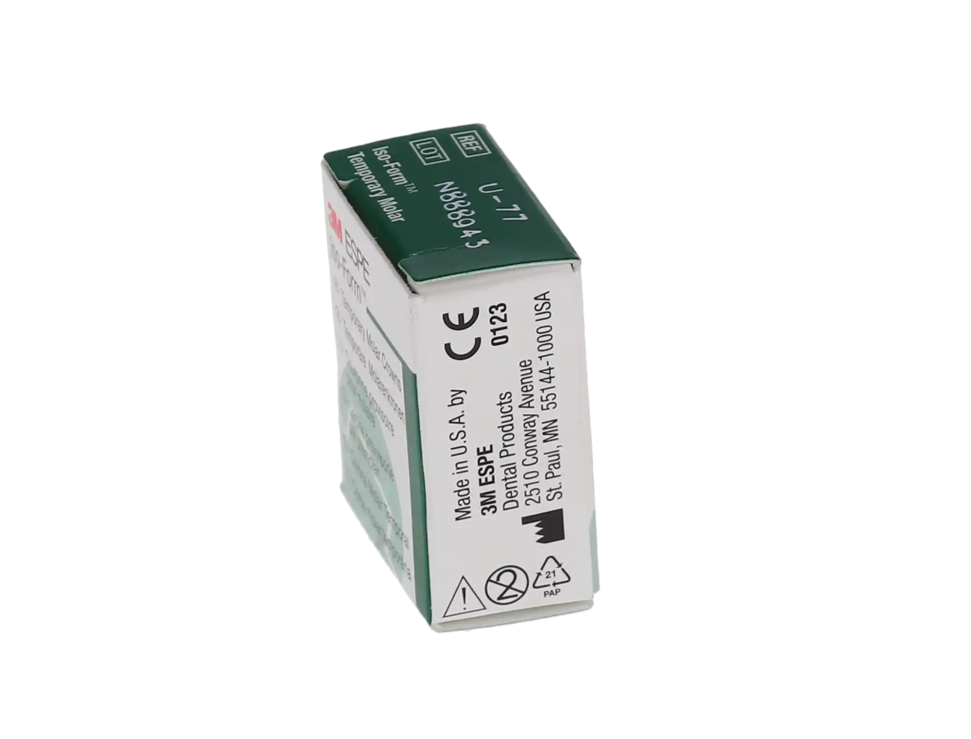 3M Iso-Form Temporary Tin-Silver Molar Crown, Upper Left Second Molar, Size U77, 5/Box, U77 thumbnail 5