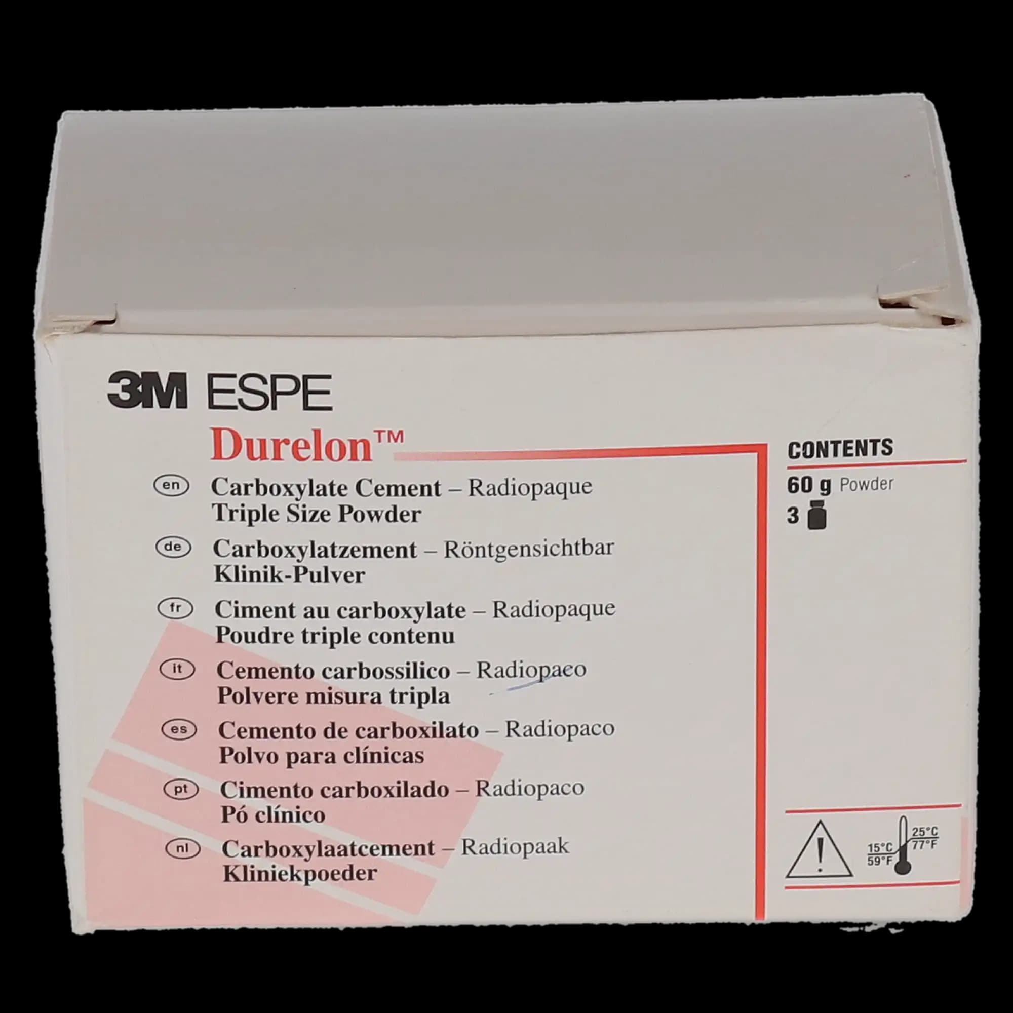 Solventum Durelon Zinc Polycarboxylate Luting Cement Radiopaque, Fast Set, Triple Pack Powder, 3 x 20 g, 38237 thumbnail 7