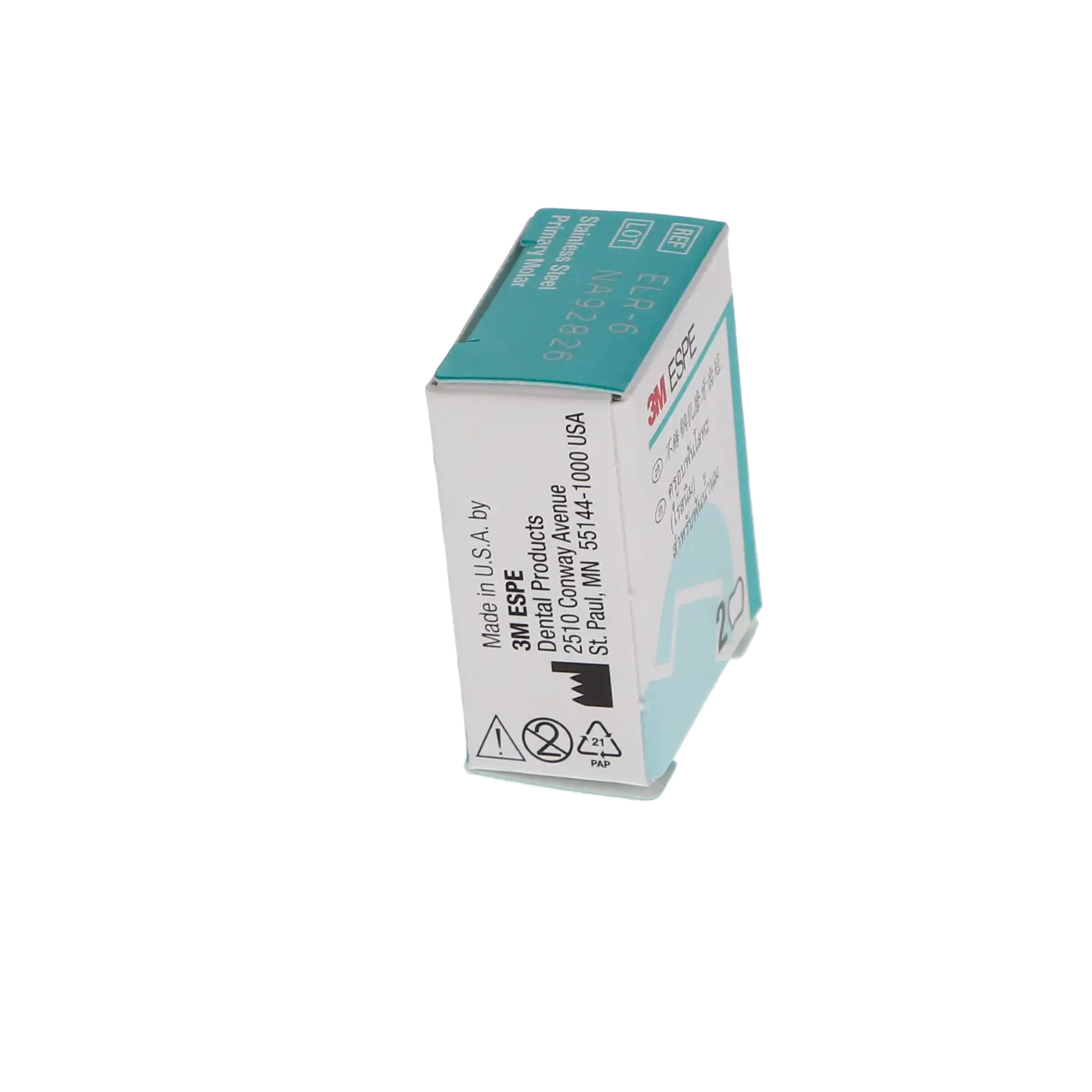 3M ESPE Stainless Steel Primary Molar Crown, Size ELR6, Lower Right Second Primary Molar, Refill Box of 5, E-LR-6 thumbnail 5