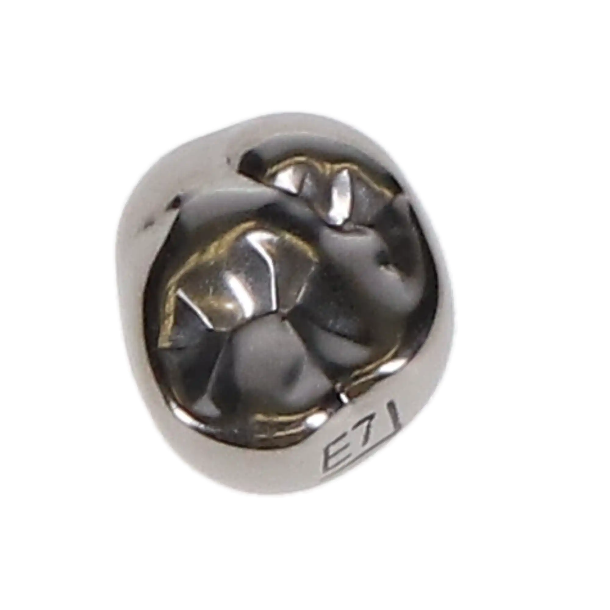 3M ESPE Stainless Steel Primary Molar Crown, Second Primary Molar, Upper Right, EUR7 / E-UR-7, Size 7, 5/Box - 3M SS Crowns 2nd Primary Molar EUR7 - Image 1