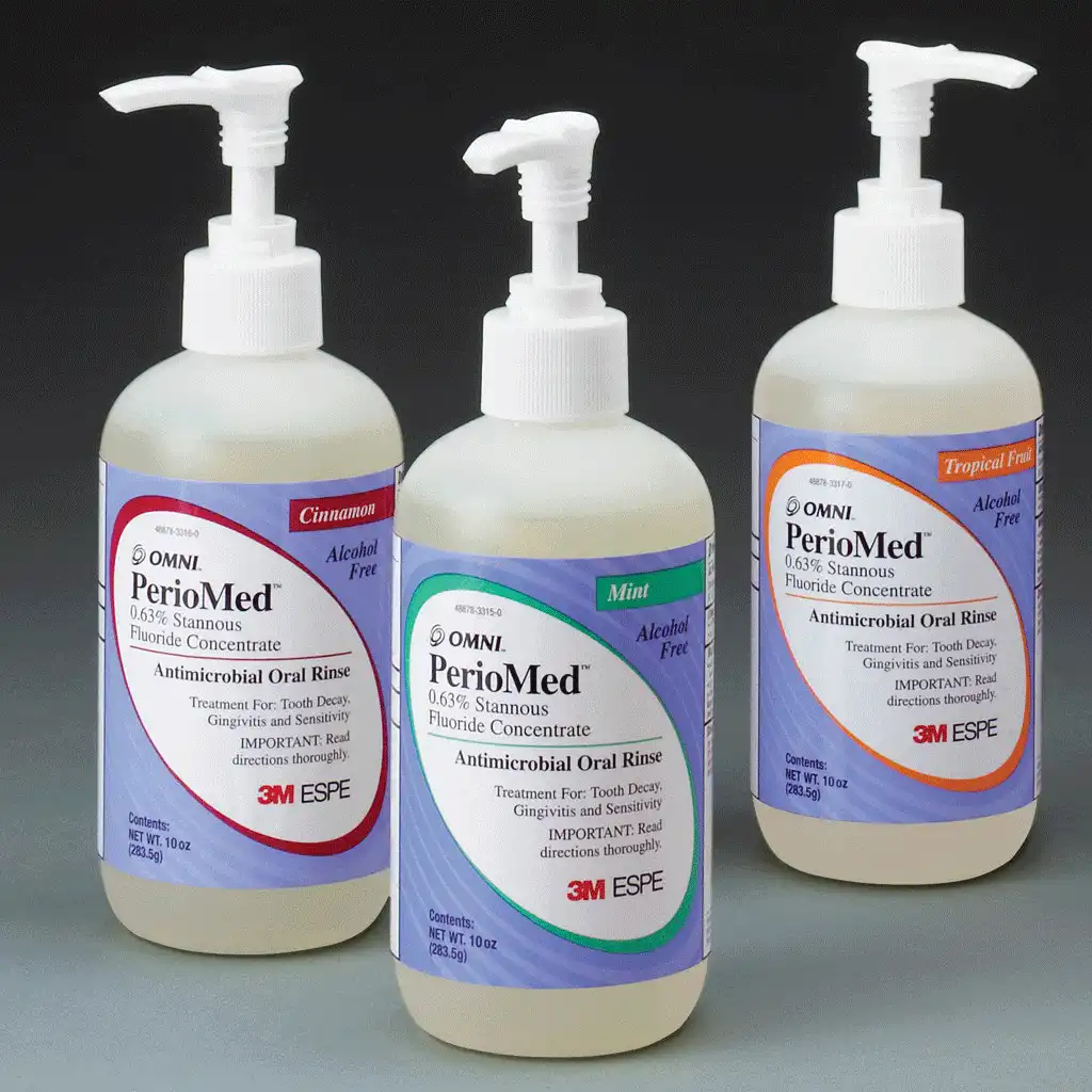 PerioMed 0.63% Stannous Fluoride Oral Rinse Concentrate, Tropical Fruit, Alcohol-Free, 10 oz Bottle with Pump, 12105F thumbnail 2