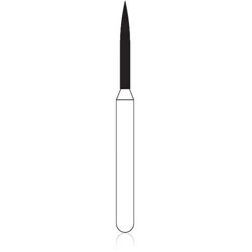 NTI Diamond Bur, FG, Flame, #862-009, Super Fine, Yellow, 0.9 mm, 5/Pk, SF862-009 thumbnail 2