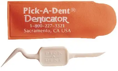 Denticator Pick-A-Dent Double-Ended Plastic Interdental Toothpick, Reusable, with Travel Pouch, 144/Pk, 621714 thumbnail 2