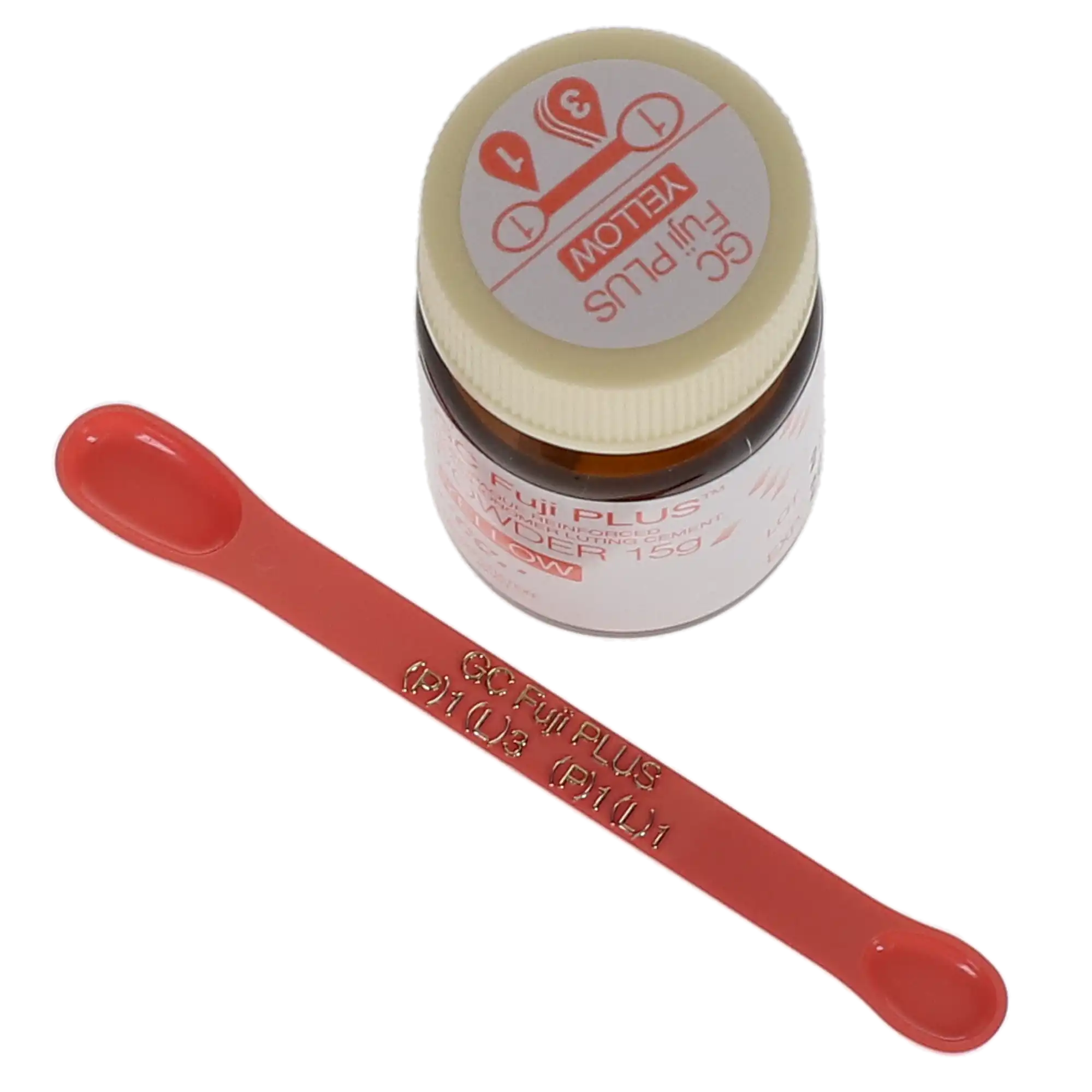 GC Fuji PLUS Resin-Reinforced Glass Ionomer Luting Cement, Powder Refill, 15 g Bottle, Yellow, 431012 thumbnail 9