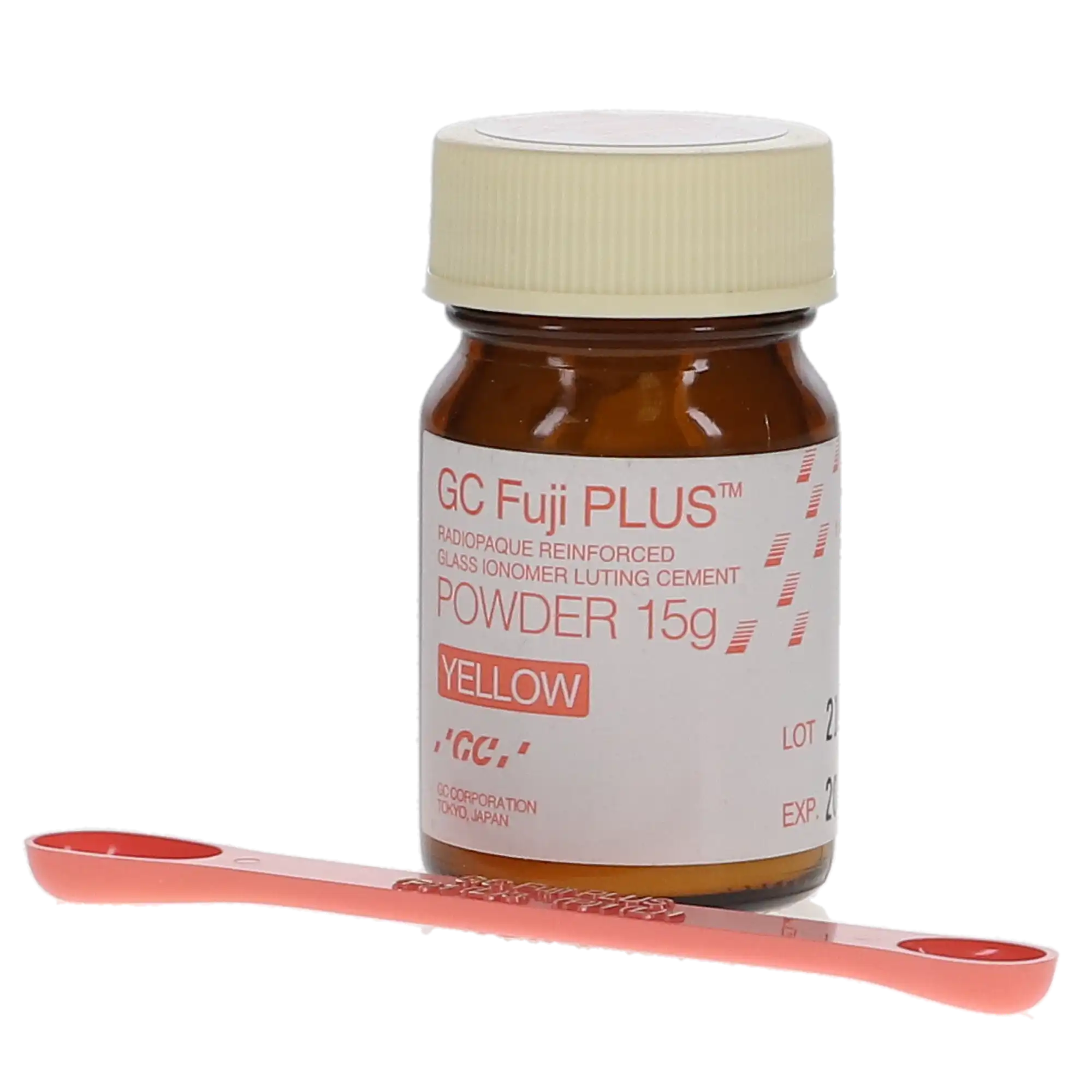 GC Fuji PLUS Resin-Reinforced Glass Ionomer Luting Cement, Powder Refill, 15 g Bottle, Yellow, 431012 thumbnail 11