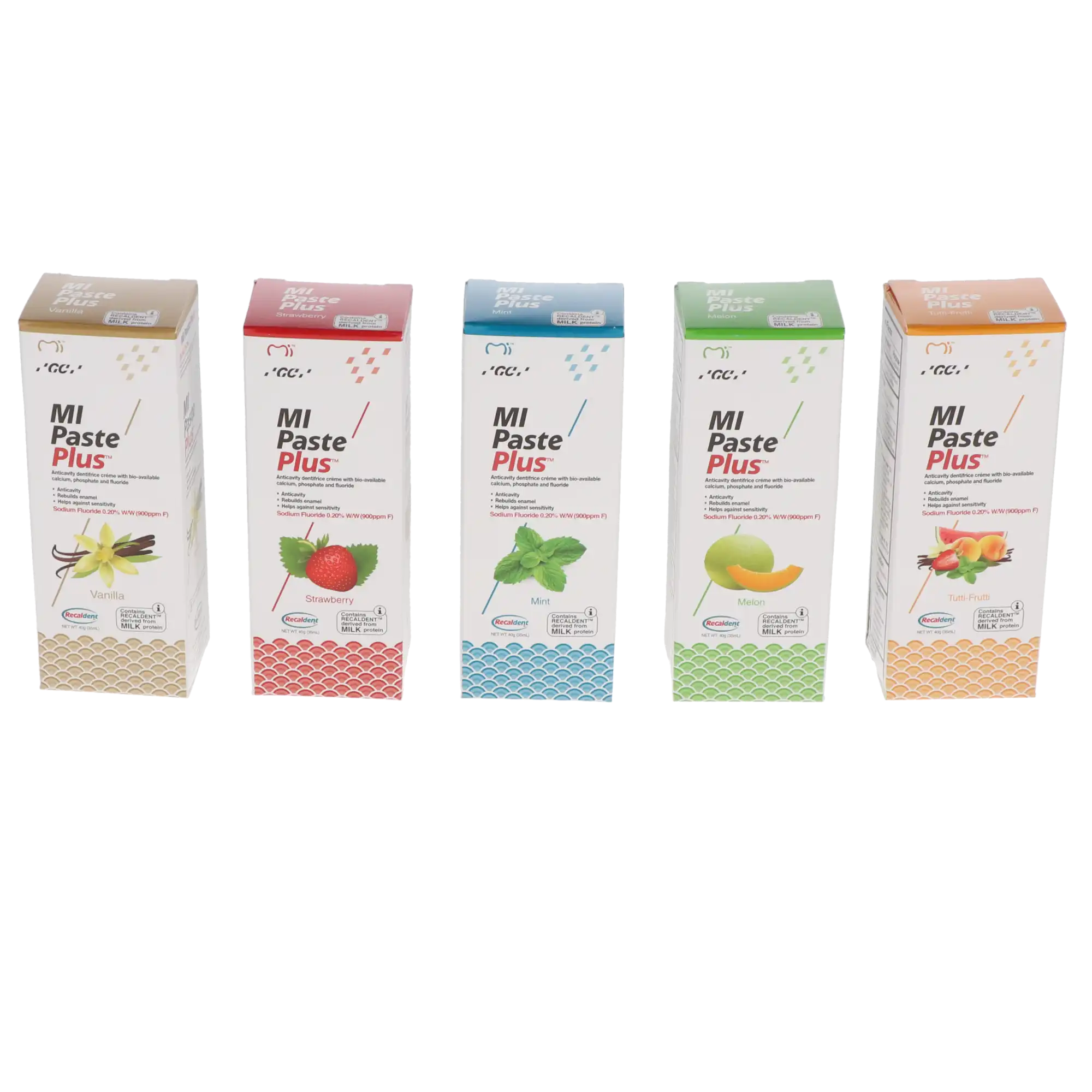 GC America MI Paste Plus Topical Tooth Creme, RECALDENT CPP-ACP with 900 ppm Fluoride, Assorted Flavors, 40 g Tubes, 10/Pk, 422614 thumbnail 11