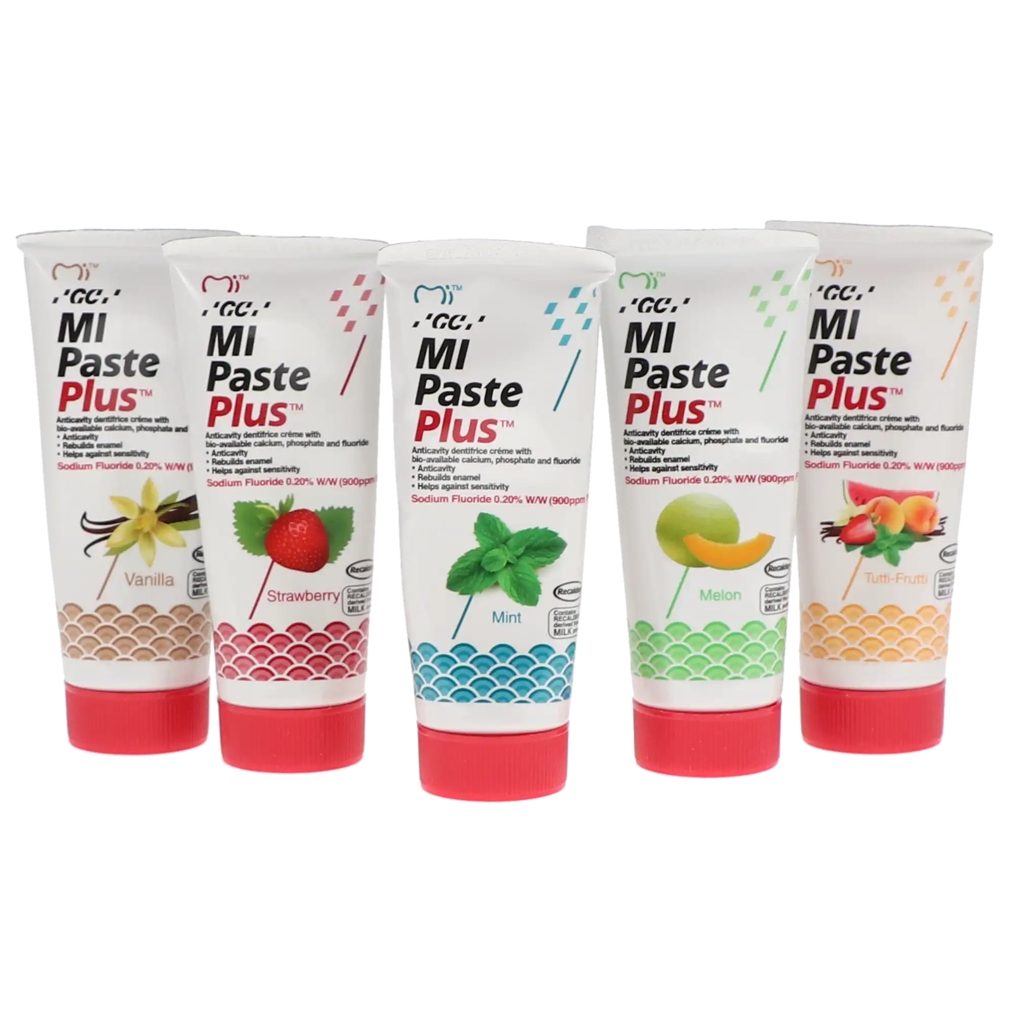 GC America MI Paste Plus Topical Tooth Creme, RECALDENT CPP-ACP with 900 ppm Fluoride, Assorted Flavors, 40 g Tubes, 10/Pk, 422614 thumbnail 13