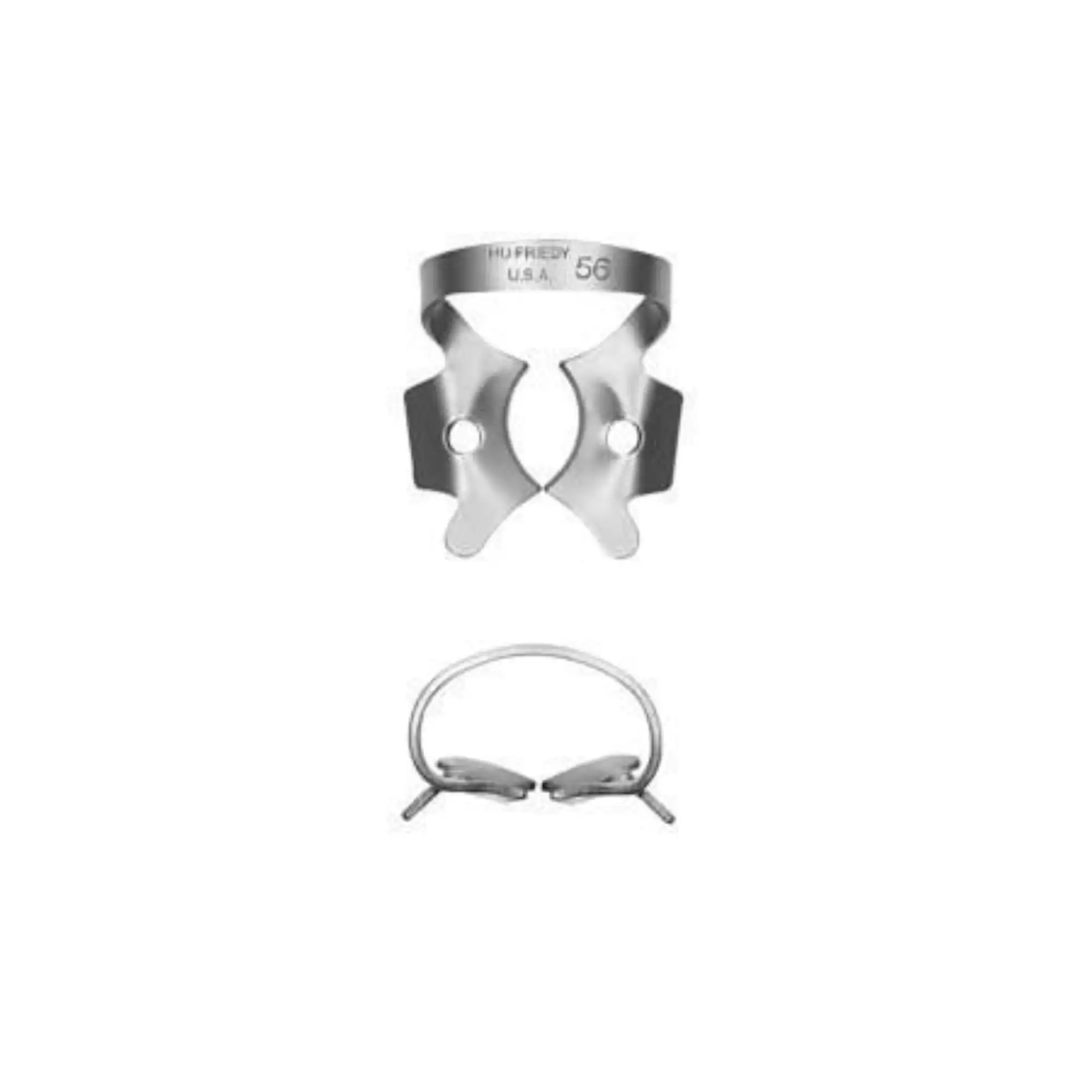 Hu-Friedy Satin Steel Rubber Dam Clamp, #56, Winged, Large Molars, 1/Pk, RDCM56 thumbnail 2
