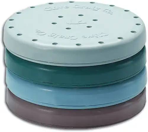 Kerr Magnetic Bur Block, 8-Hole, Round, Sky Blue, 1-5/8" D x 1/2" H, 31001DX thumbnail 2