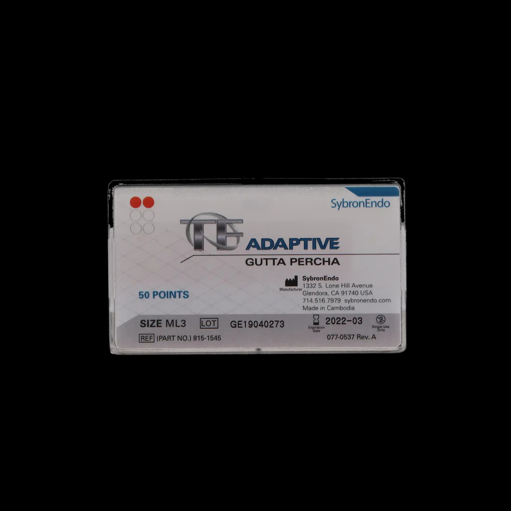 TF Adaptive Gutta Percha Points, Red Pack, ML3, Medium/Large, 50/Pk, 815-1545 thumbnail 12