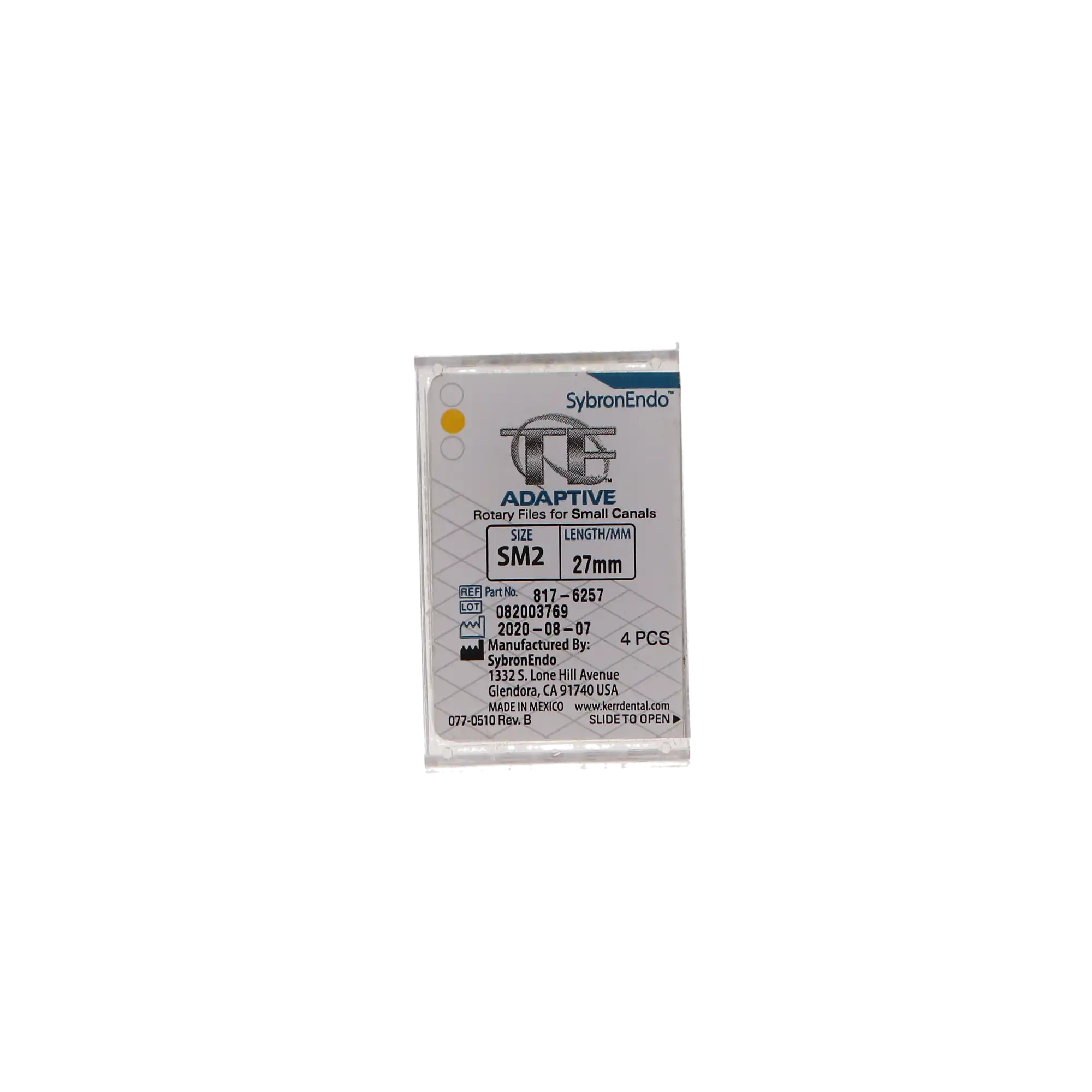 TF Adaptive Nickel-Titanium Rotary Files, SM2, 27 mm, Yellow, 4/Pk, 817-6257 thumbnail 11