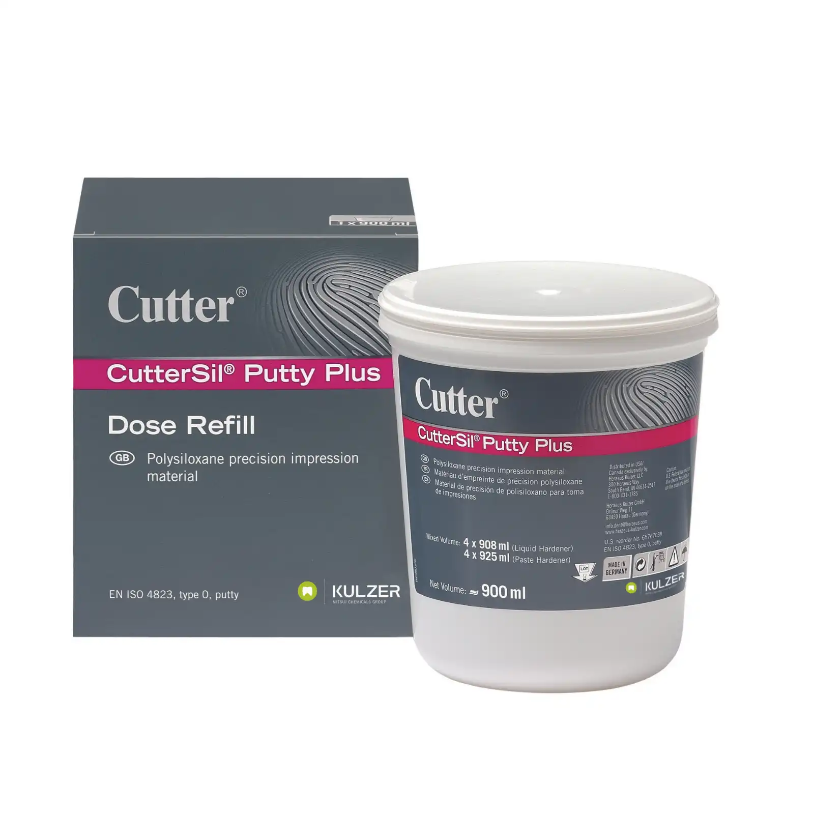 CutterSil Putty Plus Silicone Impression Material, 900 ml Tub, 65767038 thumbnail 2