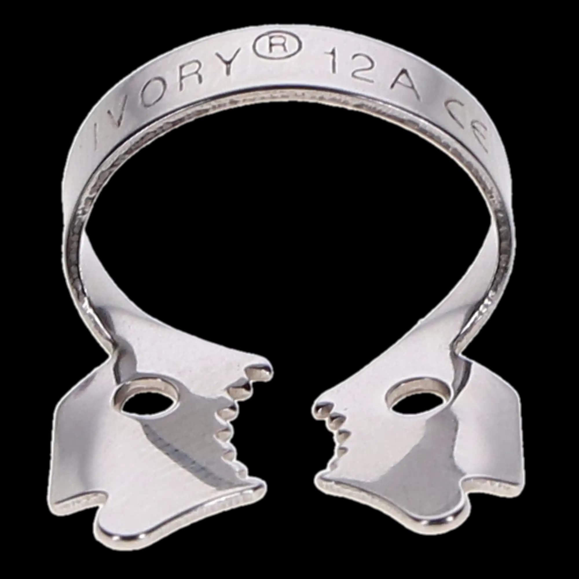 Ivory Rubber Dam Clamp #12A, Winged, Serrated Jaws, Stainless Steel, 50057348 thumbnail 2