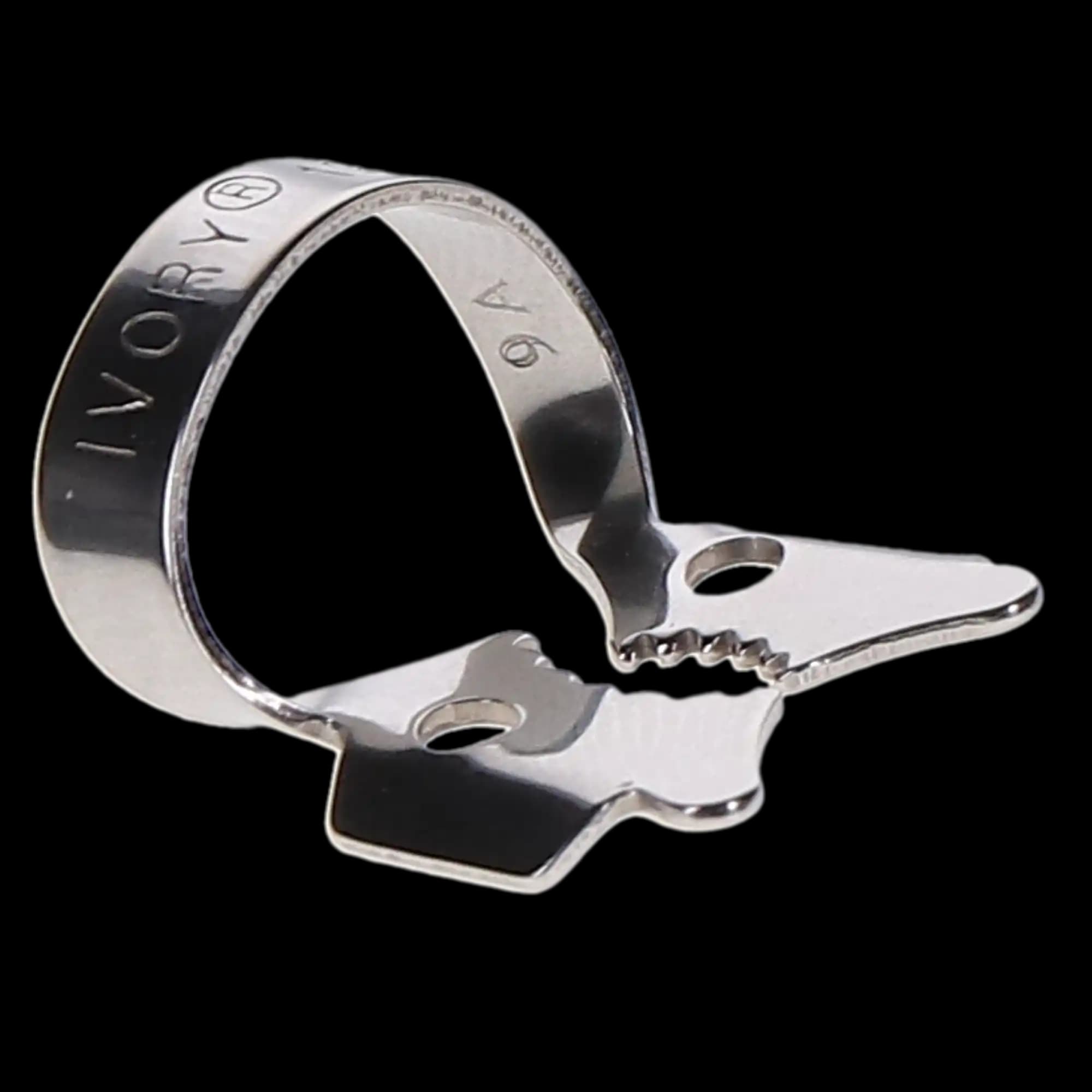 Ivory Rubber Dam Clamp #12A, Winged, Serrated Jaws, Stainless Steel, 50057348 thumbnail 3