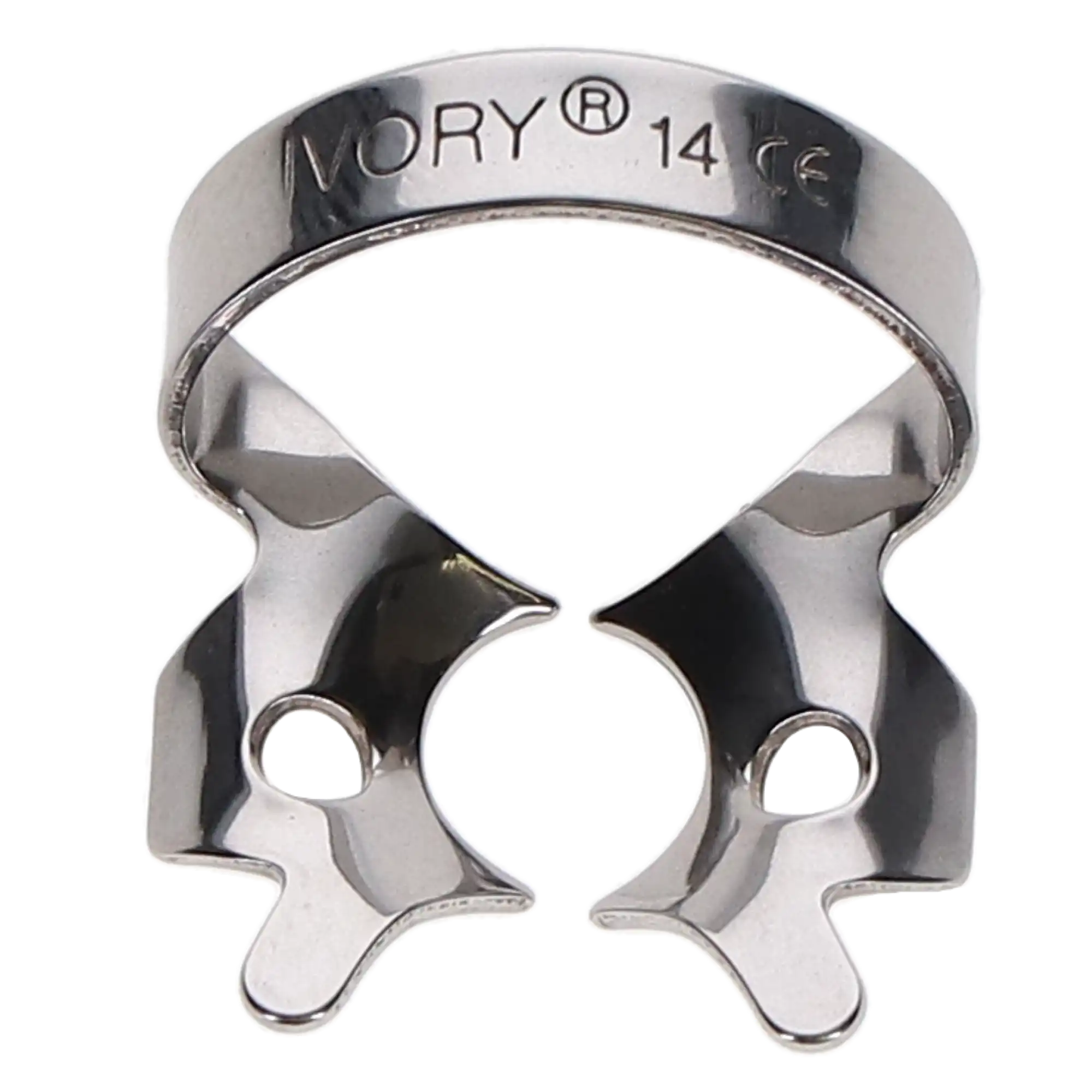 Ivory Stainless Steel Rubber Dam Clamp, #14, Winged, Regular Molar, 50057354 thumbnail 6