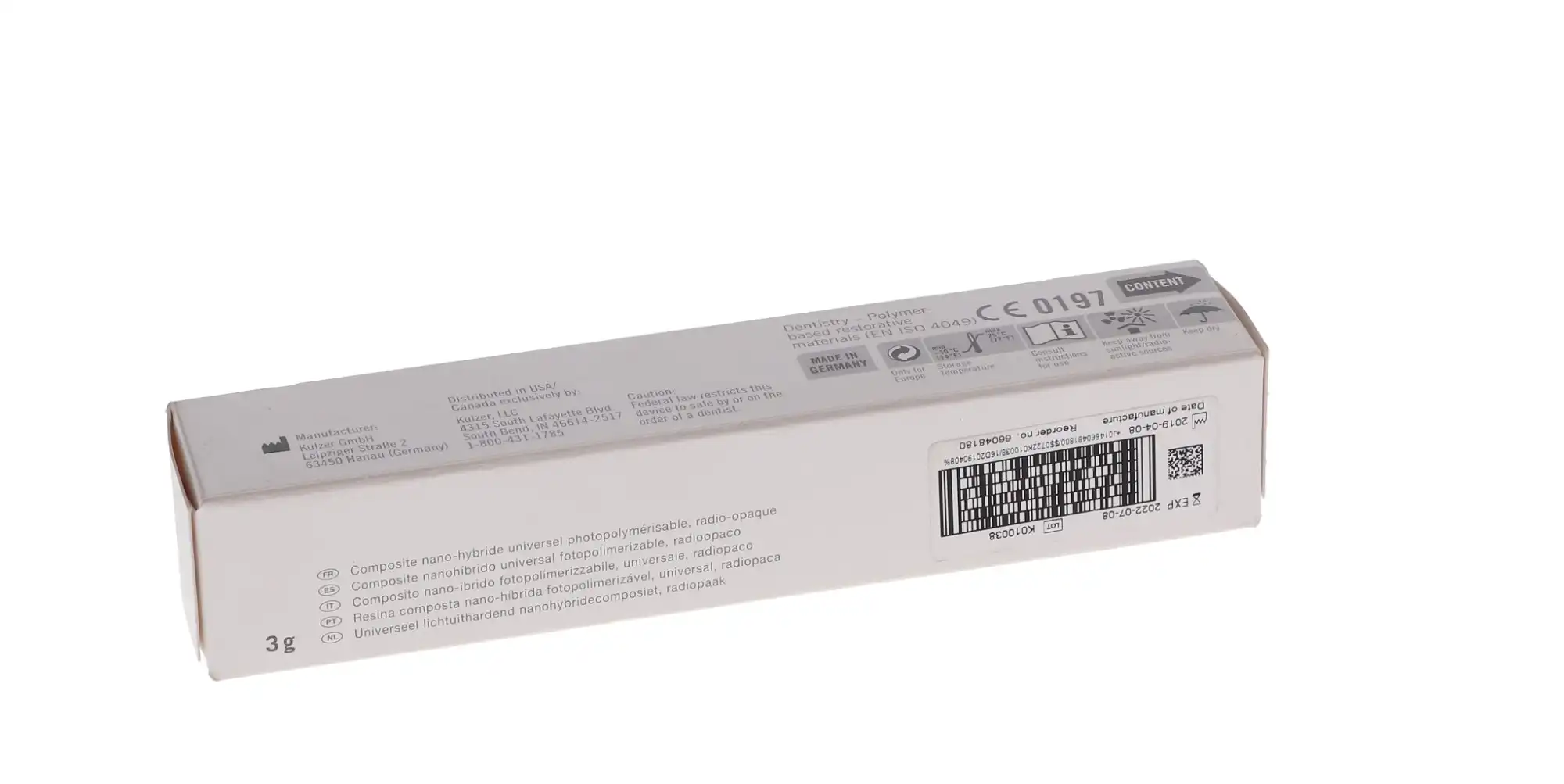 Venus Pearl Nanohybrid Composite, Shade A4, 3 g Syringe Refill, 66048180 thumbnail 10
