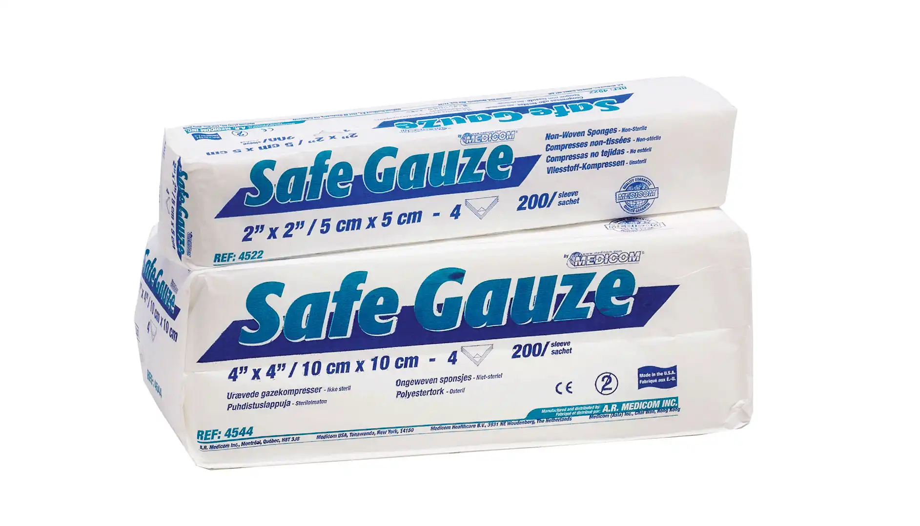 Medicom SafeGauze Premium Non-Woven Sponges, 2" x 2", 4-Ply, Non-Sterile, 5000/Case, 4522-5 thumbnail 2
