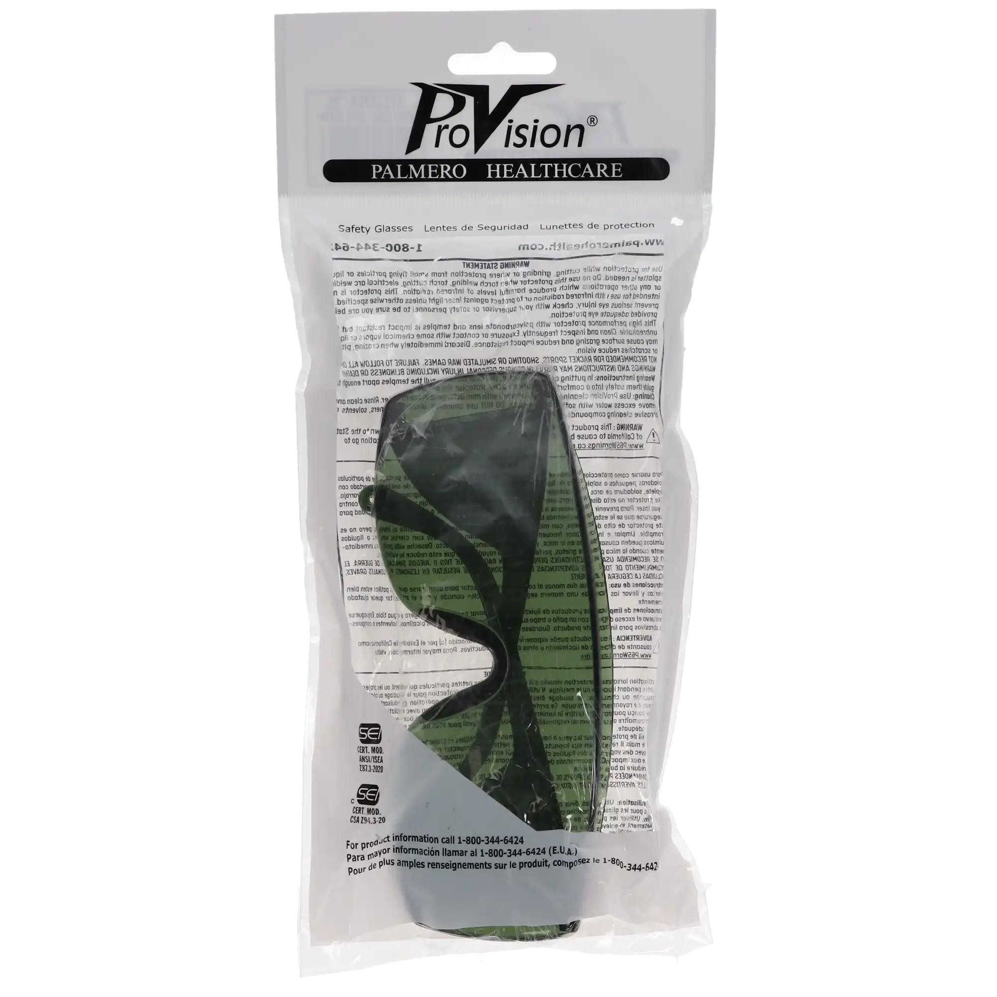 ProVision EyeSavers Safety Eyewear, Green Frame/Green Lens, Fits Over Glasses, ANSI Z87.1, One Size, 18S thumbnail 10