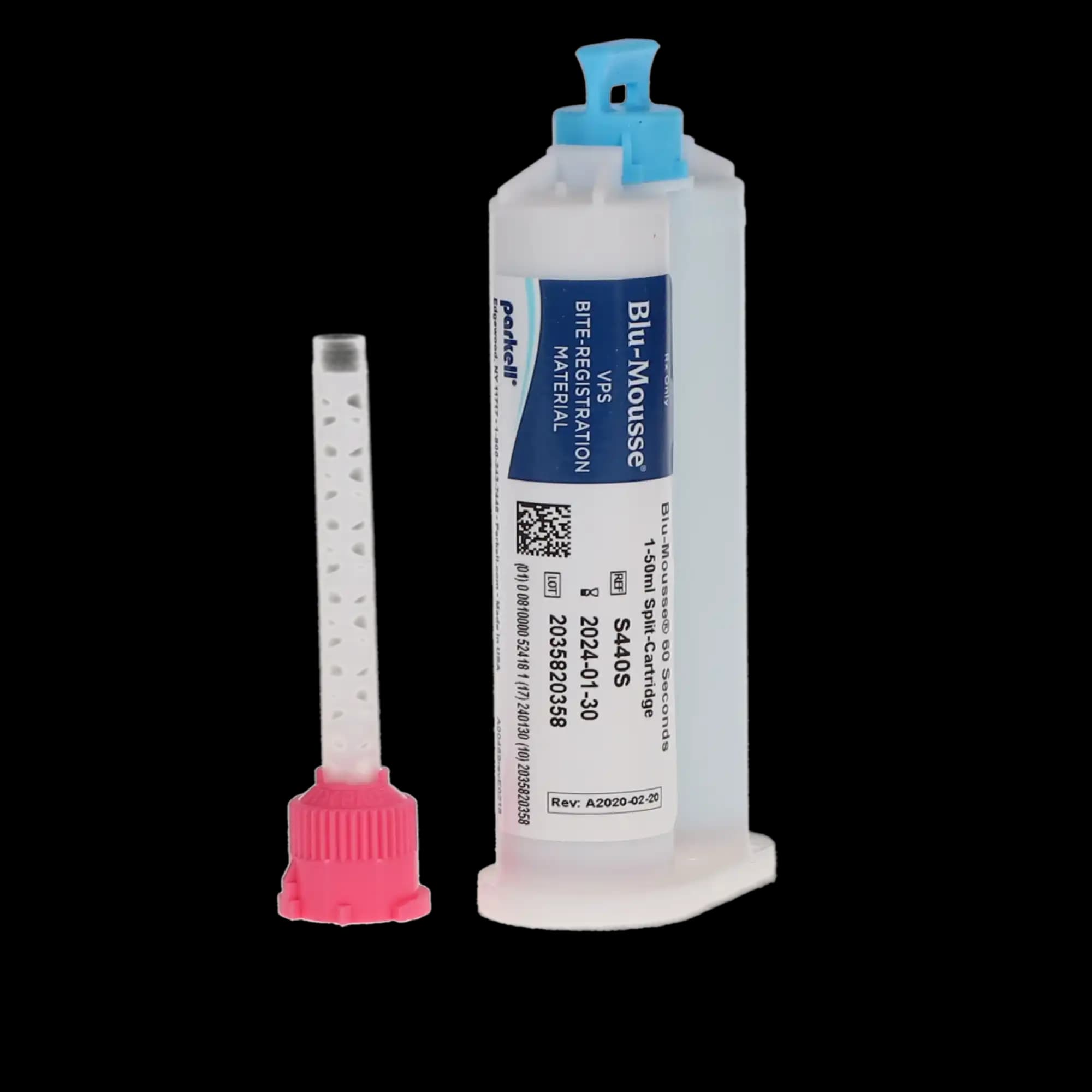 Blu-Mousse 60 VPS Bite Registration Material, 60-Second Set, 50 ml Split Cartridges, 2/Pk, S440S thumbnail 4