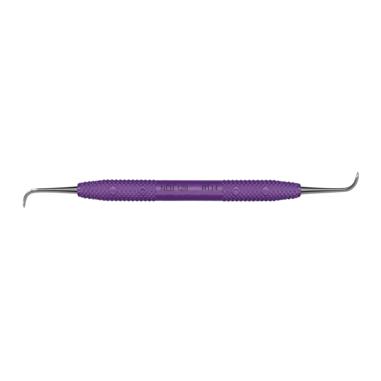 PDT Cruise Line Nebraska 128 Double-Ended Sickle Scaler, Anterior, Passionate Purple Resin Handle, 6.5" Long, R114 thumbnail 2