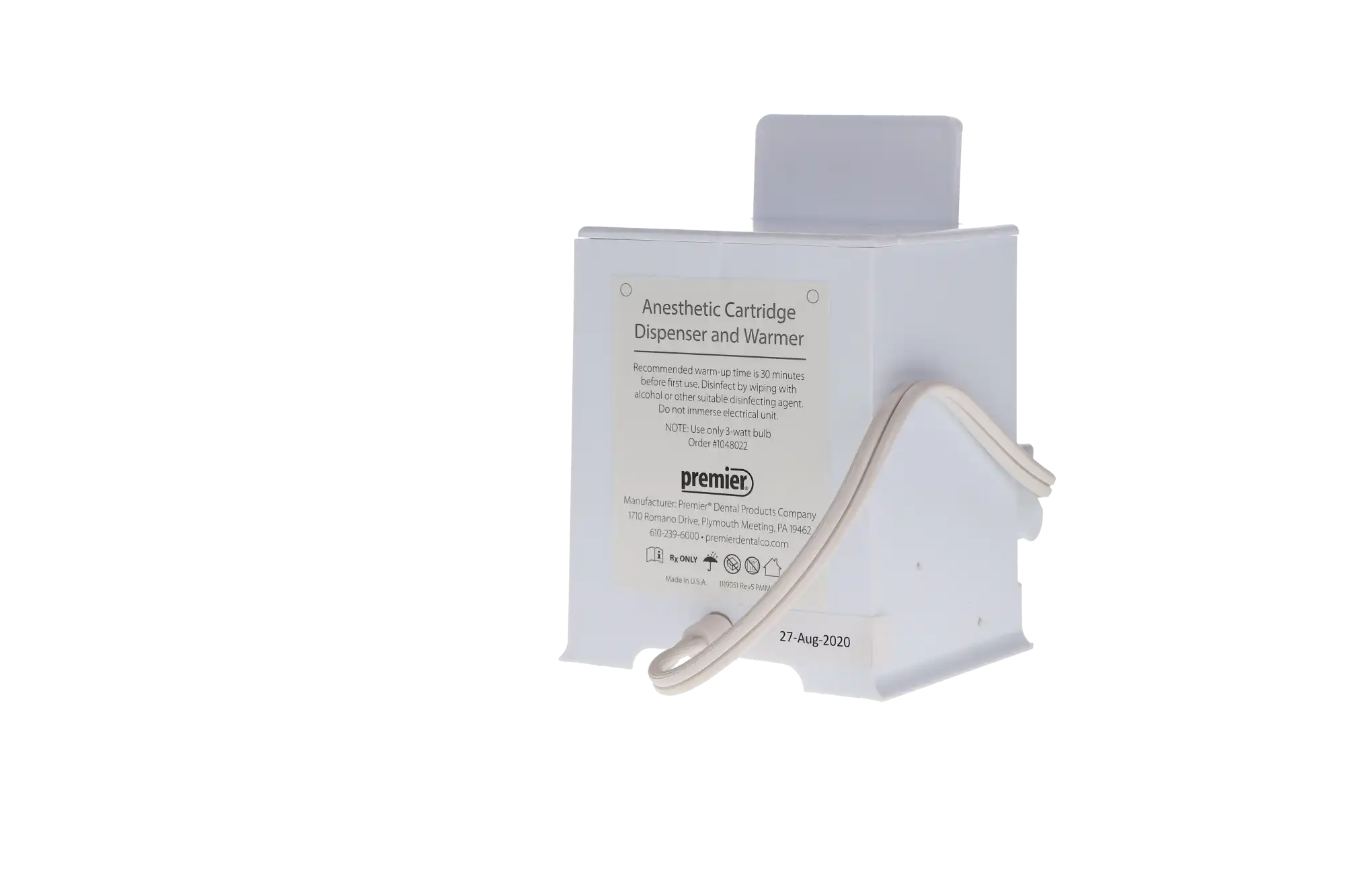 Premier Anesthetic Cartridge Warmer & Dispenser, Complete Unit, 110V, 1048021 thumbnail 6