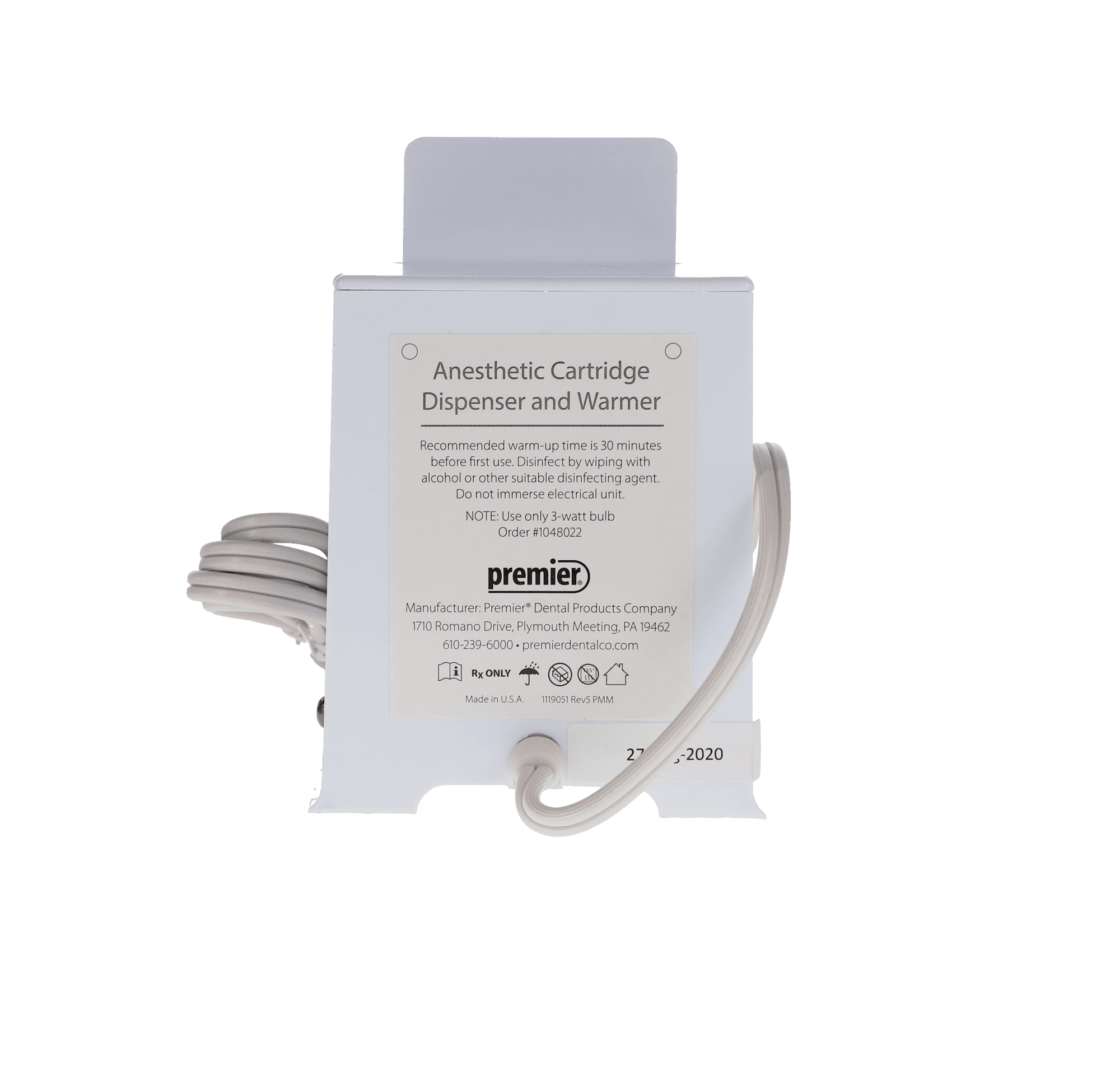 Premier Anesthetic Cartridge Warmer & Dispenser, Complete Unit, 110V, 1048021 thumbnail 3