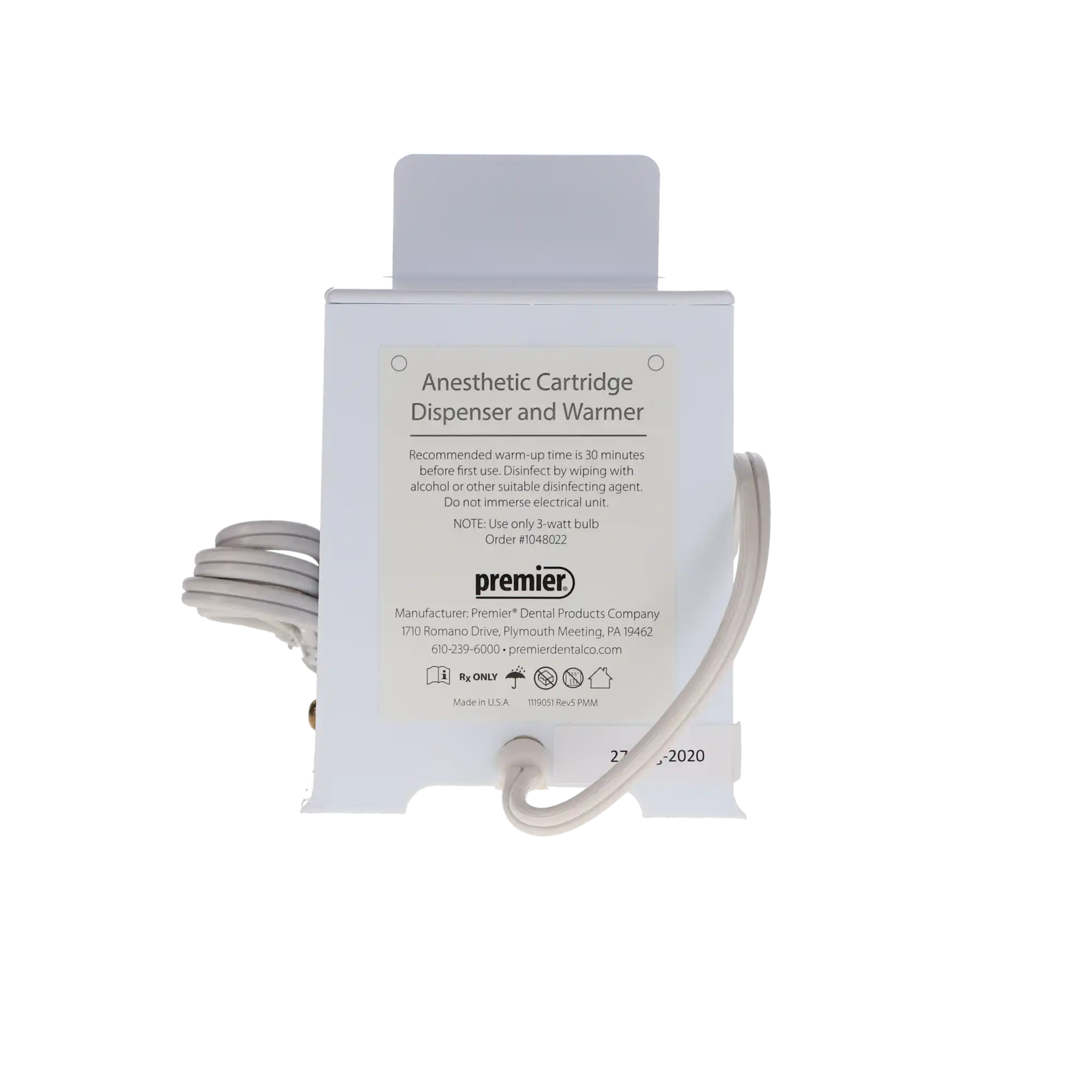 Premier Anesthetic Cartridge Warmer & Dispenser, Complete Unit, 110V, 1048021 thumbnail 8