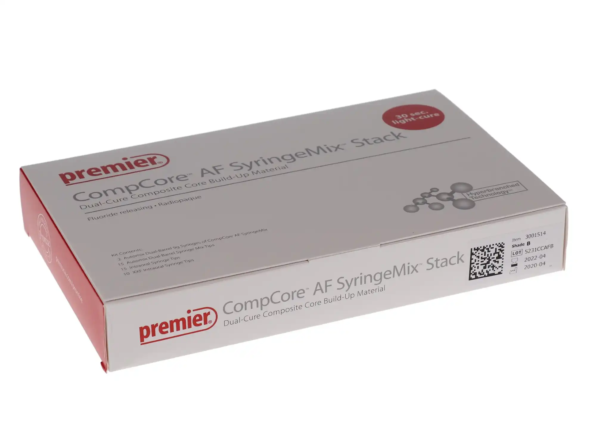 CompCore AF SyringeMix STACK Core Build-Up Material, Dual-Cure, Blue, Intro Kit, 2 x 9 g Syringes, 3001514 thumbnail 13