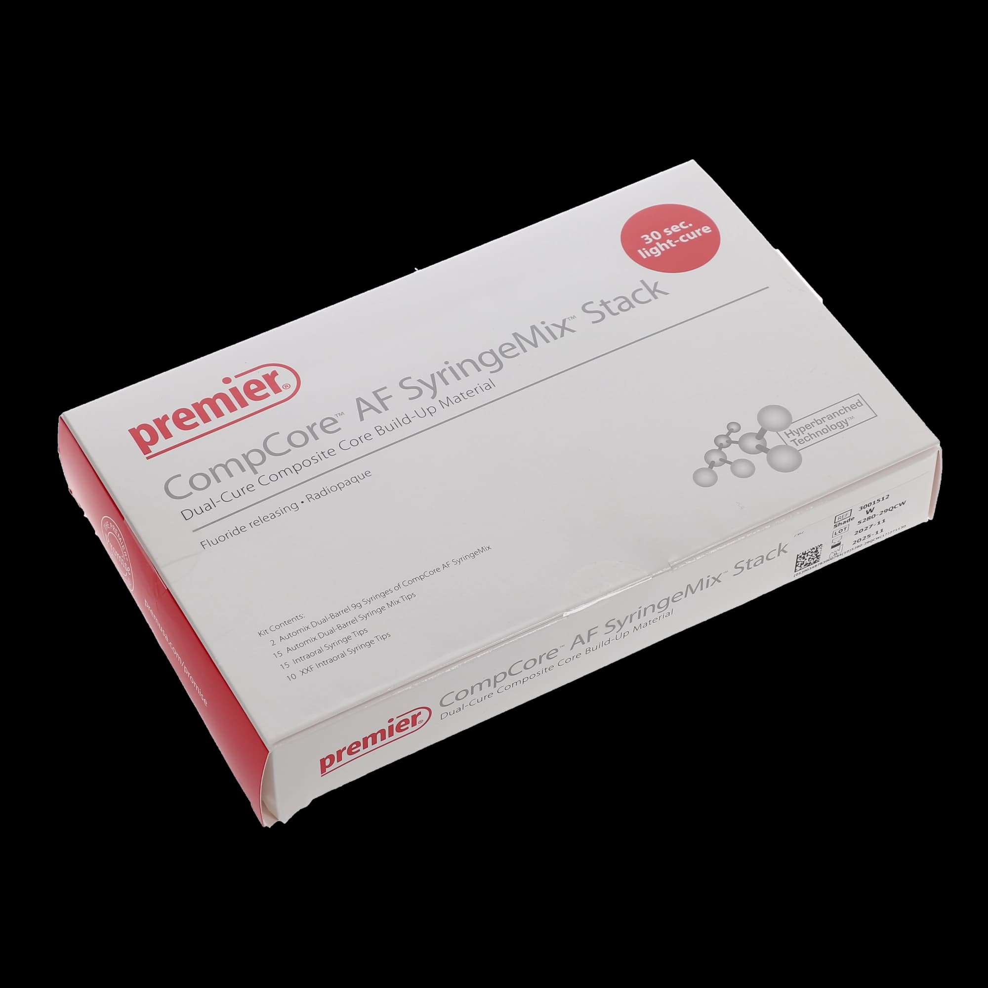CompCore AF SyringeMix STACK Dual-Cure Core Build-Up Material, White, Intro Kit, 9 g, 2/Pk, 3001512 thumbnail 5