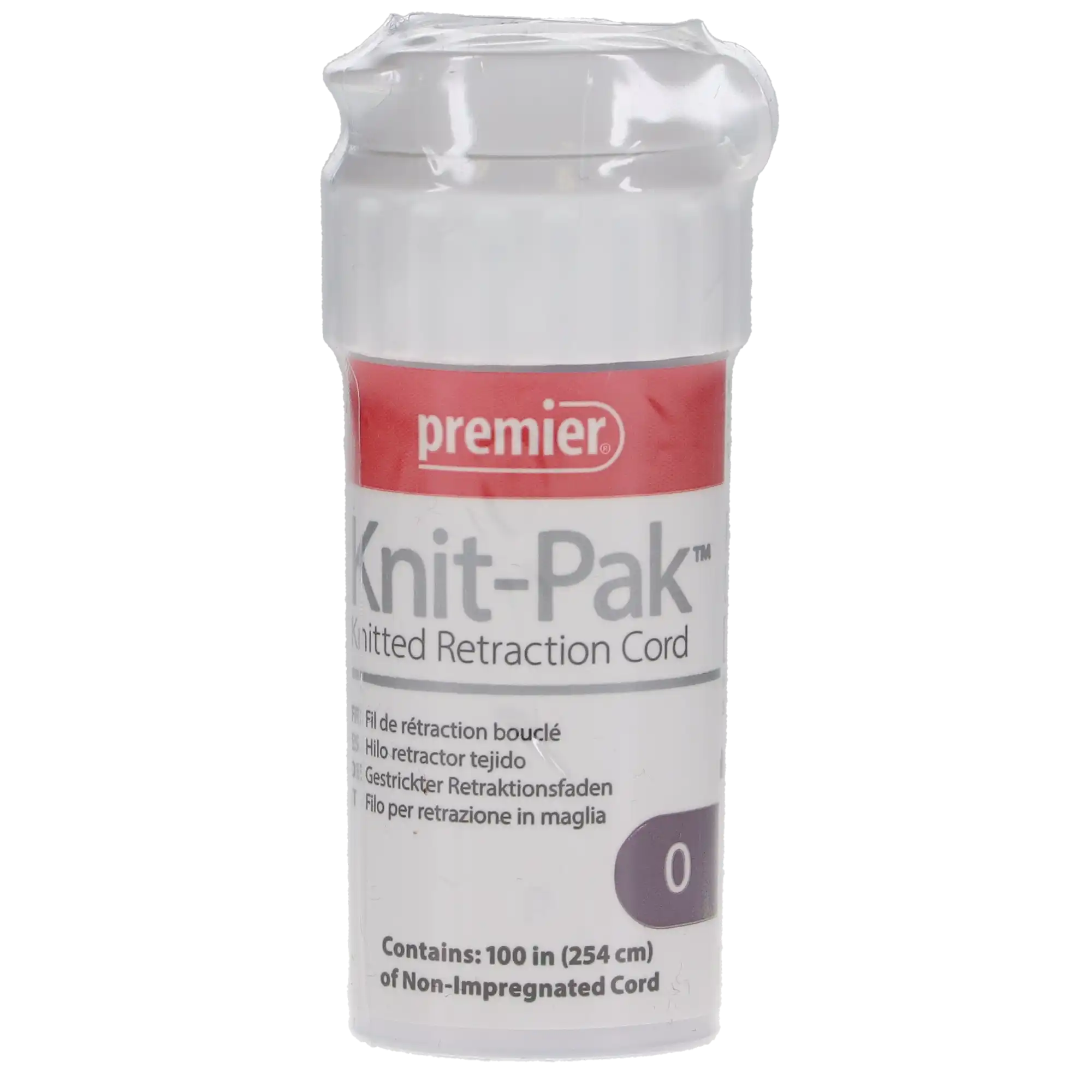 Knit-Pak Knitted Retraction Cord, Plain (Non-Impregnated), Size #0, Purple, 100", 1/Pk, 9007553 thumbnail 6