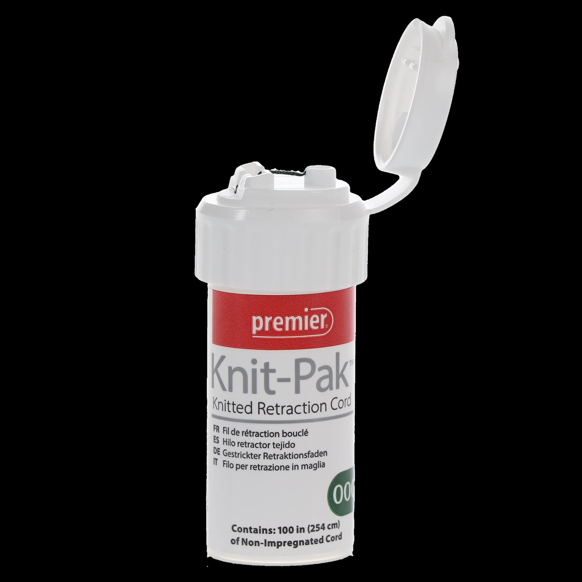 Knit-Pak Knitted Plain Gingival Retraction Cord, Non-Impregnated, Size 000, Green, 100", 1/Pk, 9007551 thumbnail 6